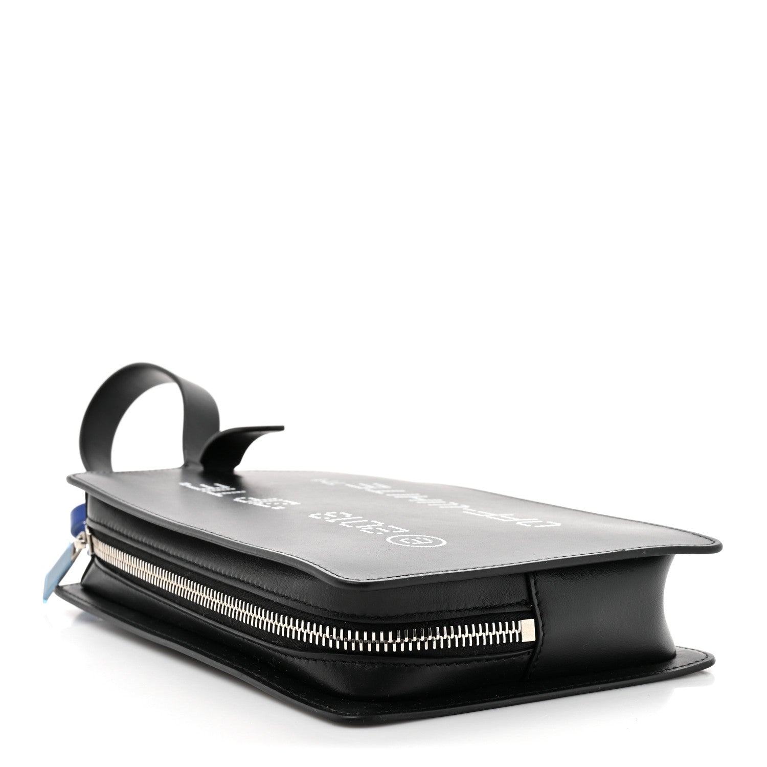 Calfskin Medium Zip Tie Clutch Black