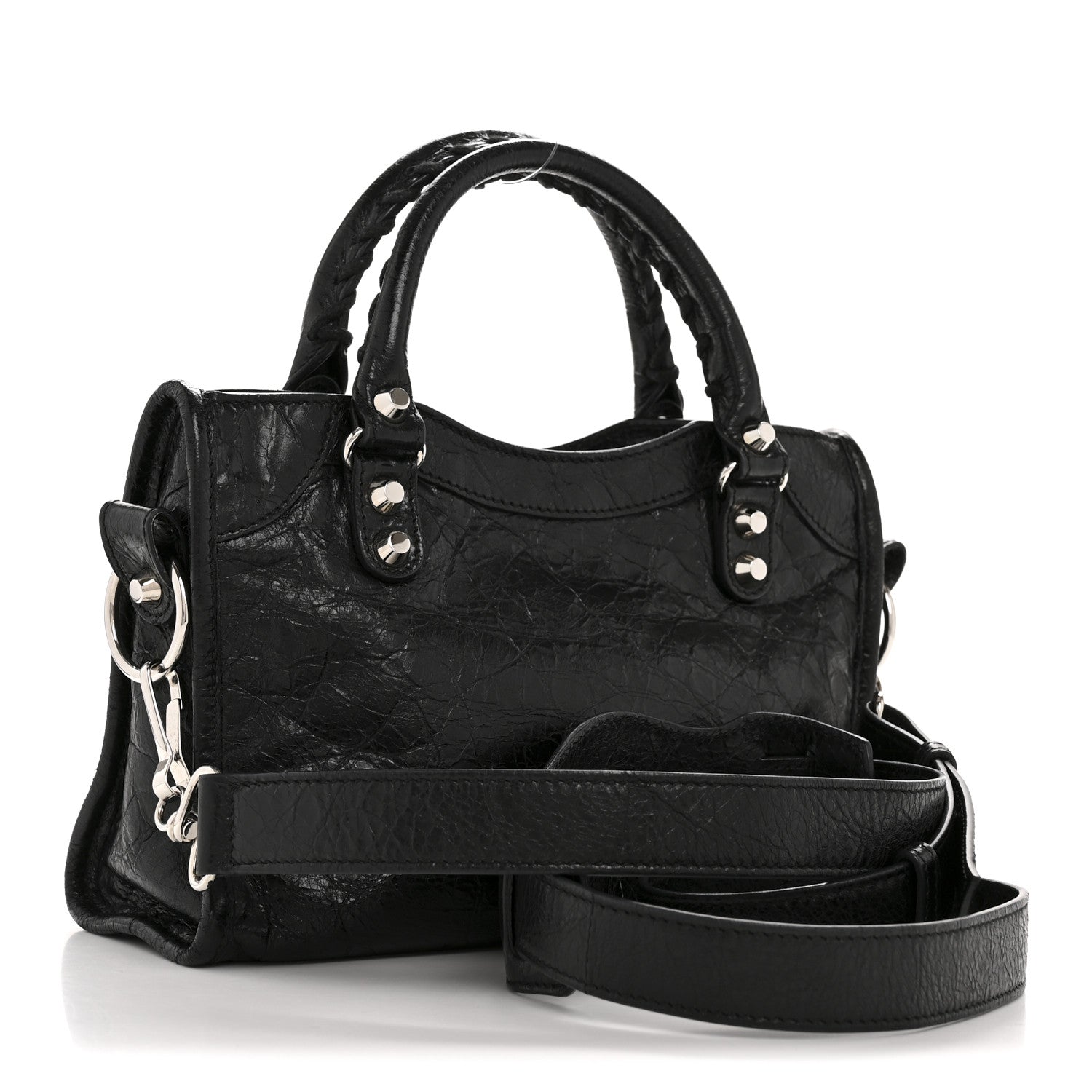 Agneau Classic Silver Hardware Mini City Black