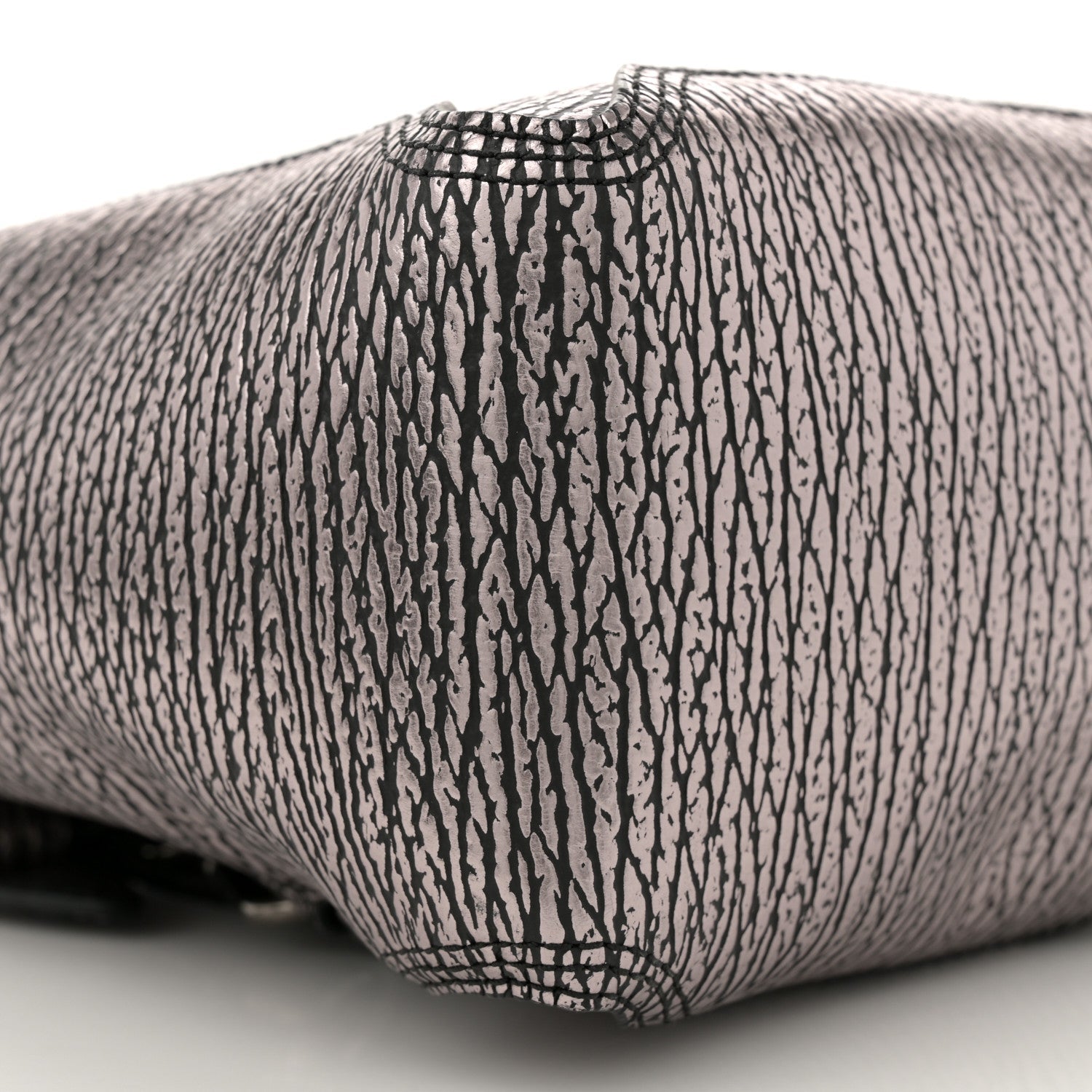 Metallic Textured Calfskin Pashli Backpack Black Mauve