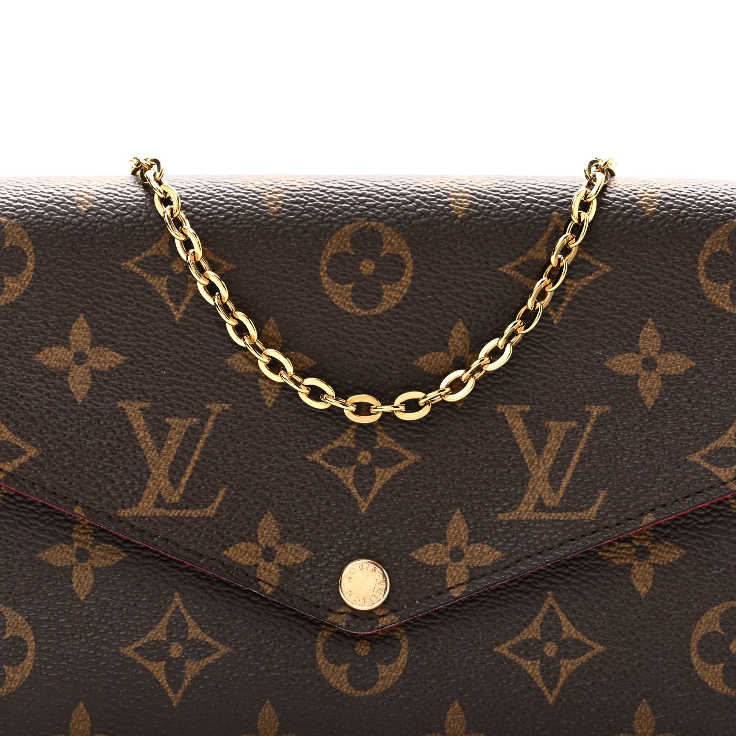 Monogram Pochette Felicie Chain Wallet Fuchsia