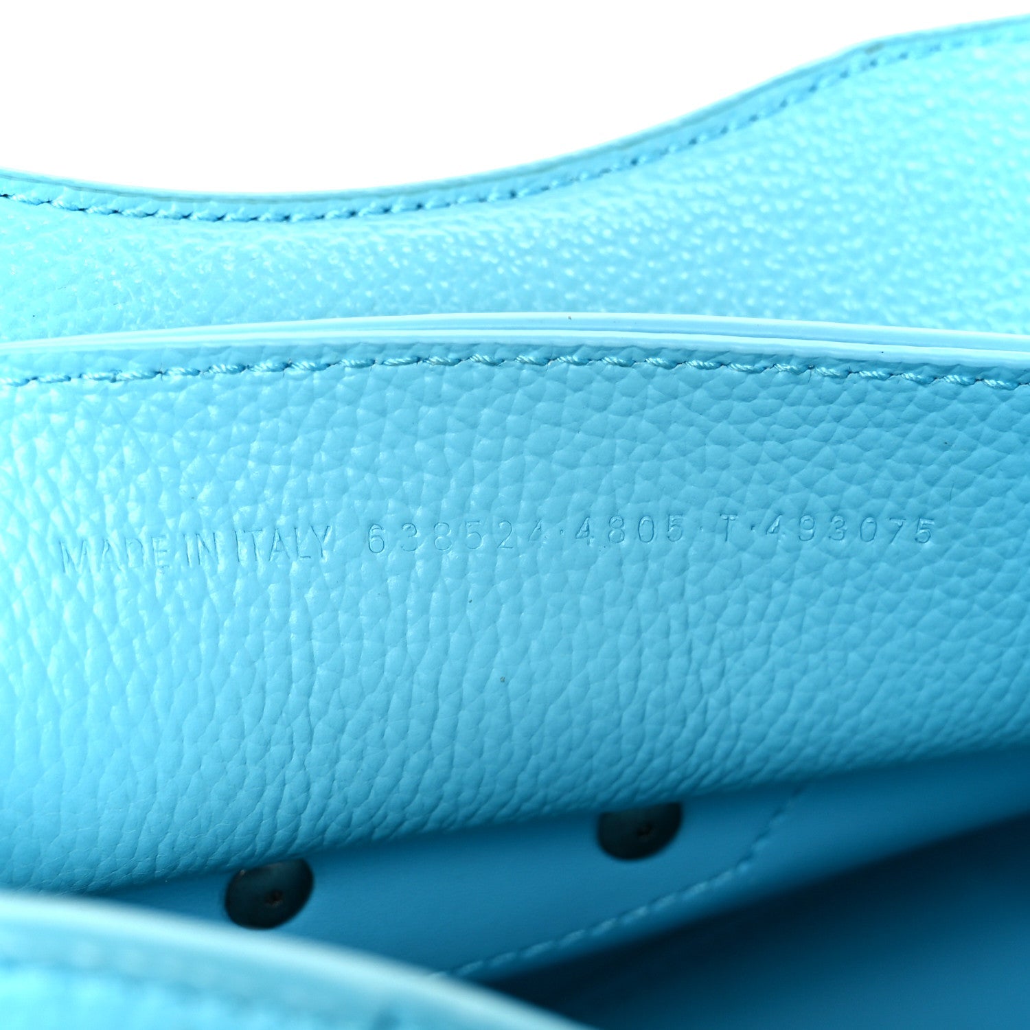 Grained Calfskin Neo Classic Silver Hardware Mini City Azur