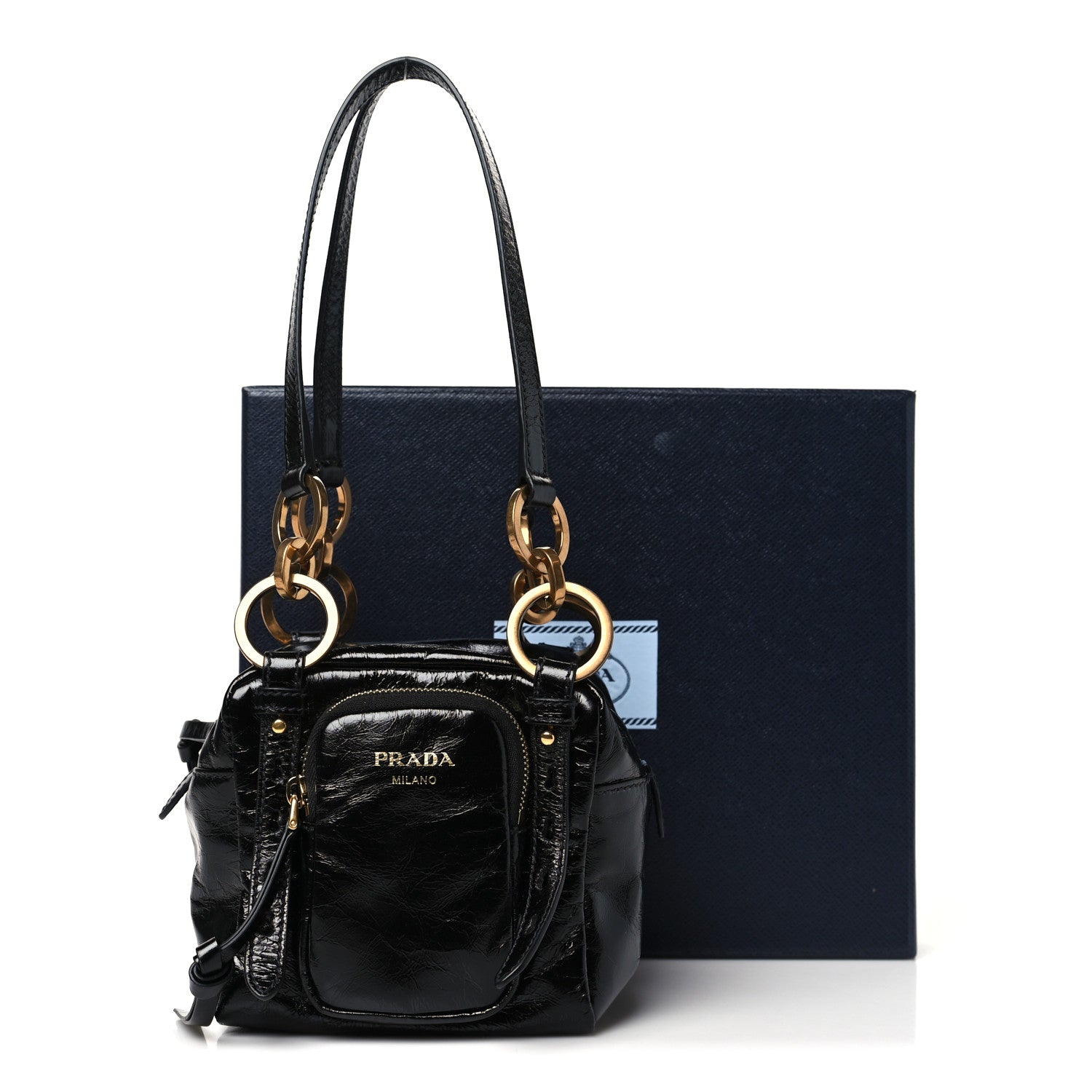 Soft Lux Calfskin Mini Dangle Top Handle Bag Black