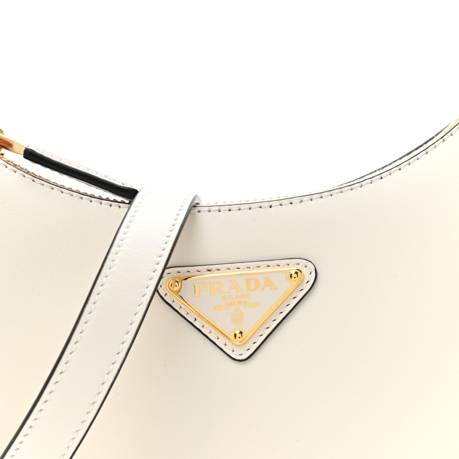 Soft Calfskin Small Arque Shoulder Bag White