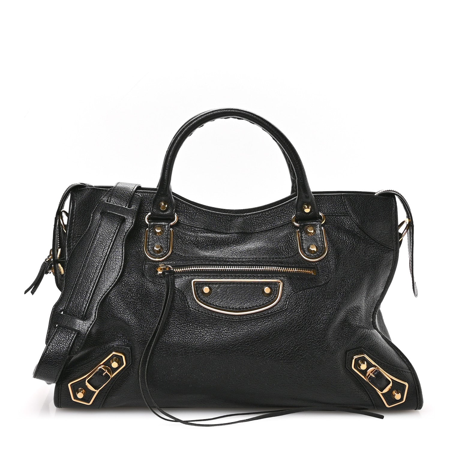 Chevre Gold Metallic Edge Hardware City Black