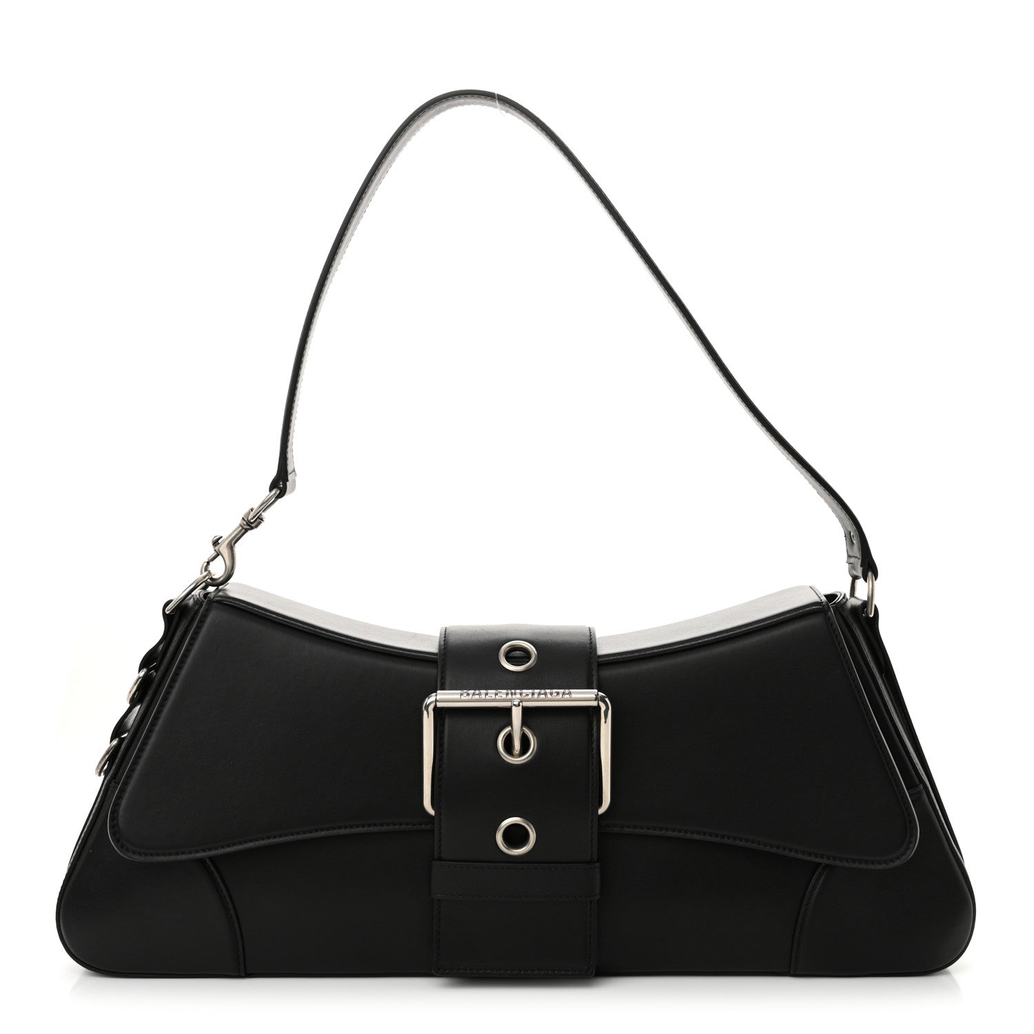 Smooth Calfskin Large Lindsay Shoulder Bag Black