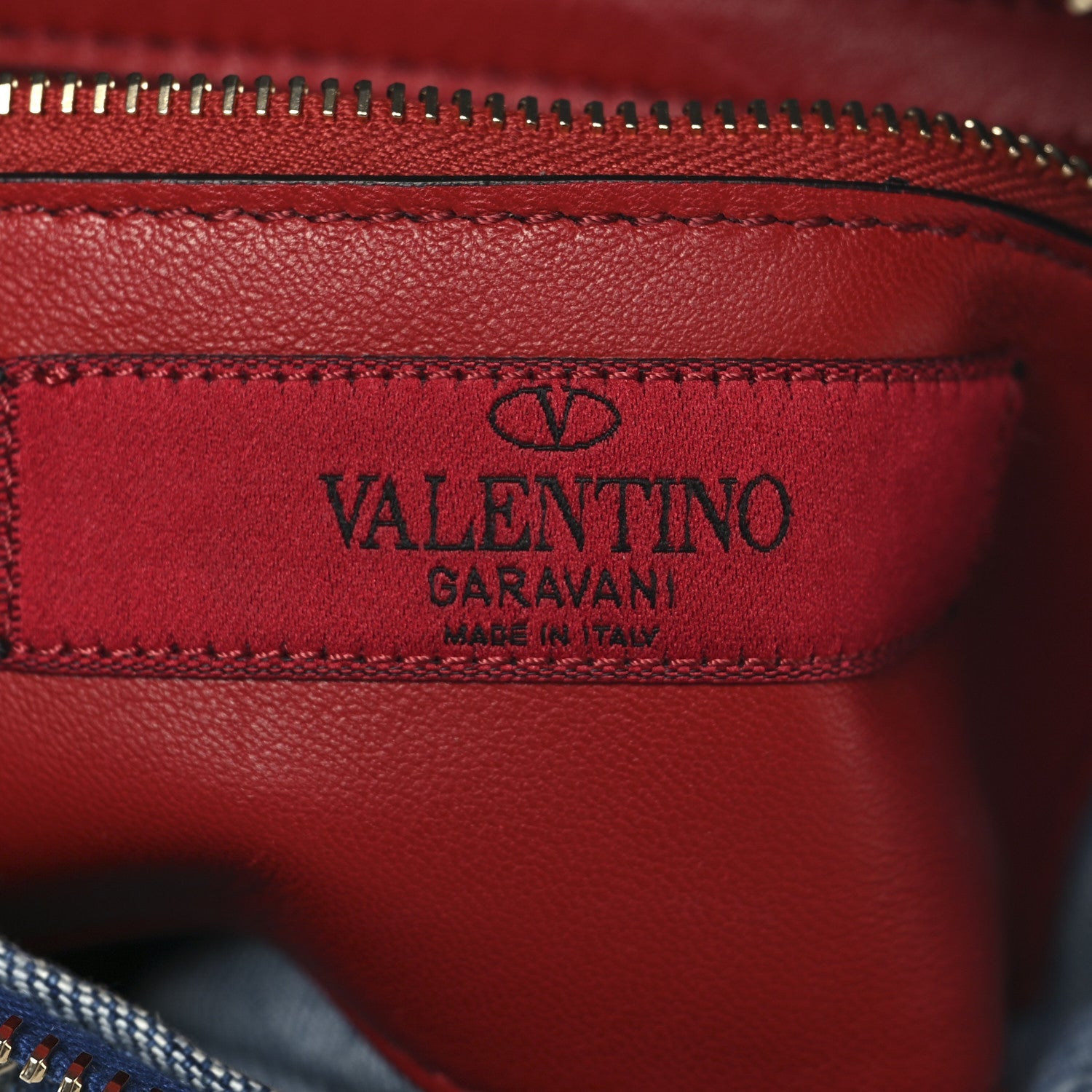 Denim Rockstud Spike Belt Bag 95 Denim