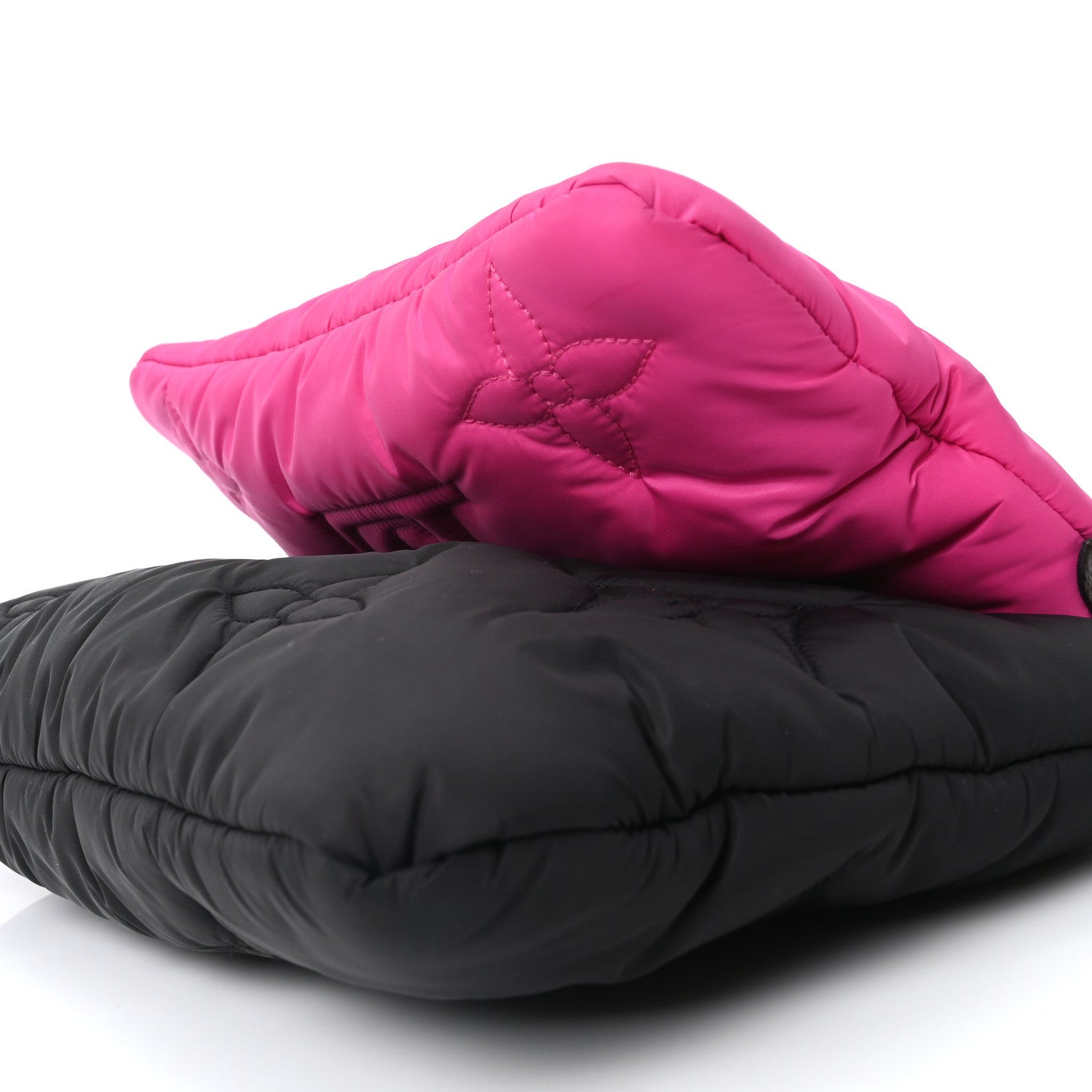 Econyl Monogram Pillow Maxi Multi Pochette Accessories Black Fuchsia