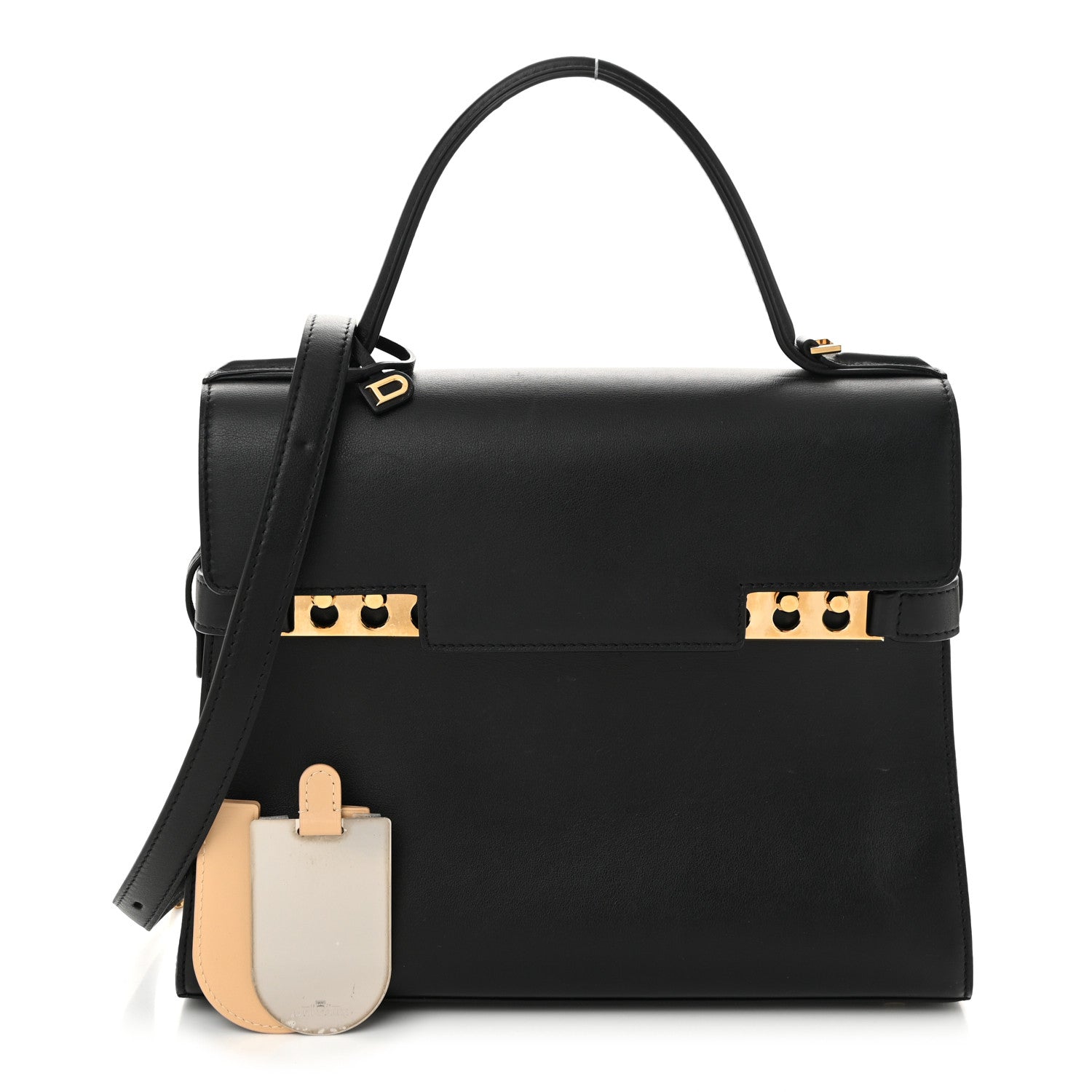 Calfskin MM Tempete Satchel Black