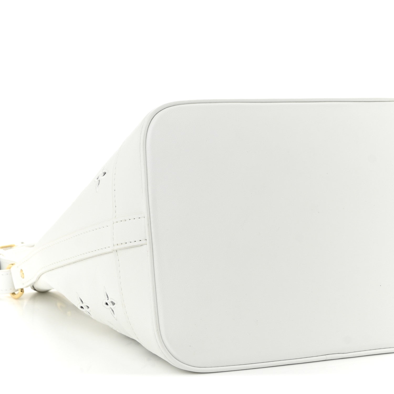 Calfskin Monogram Cutout Petit Noe White