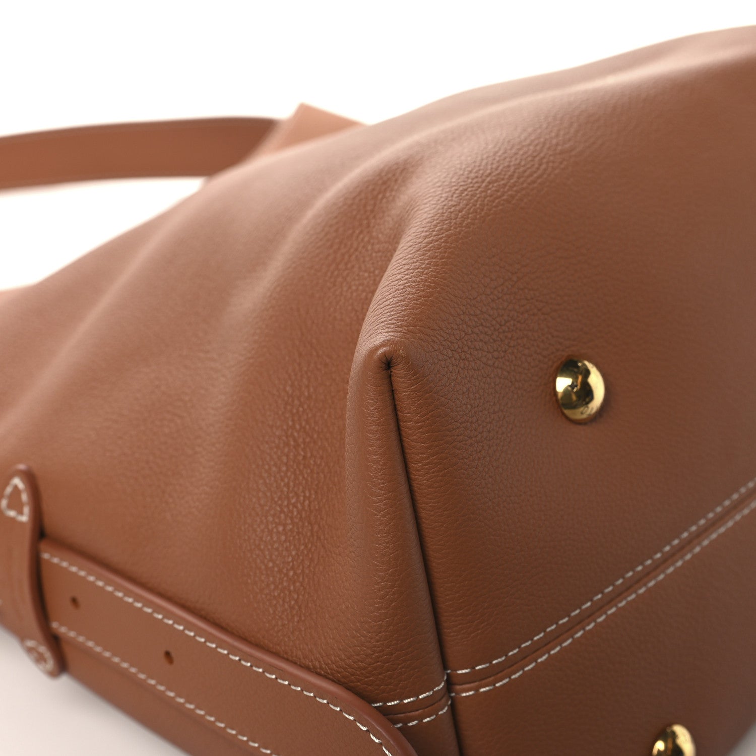 Grained Calfskin Low Key Hobo MM Cognac