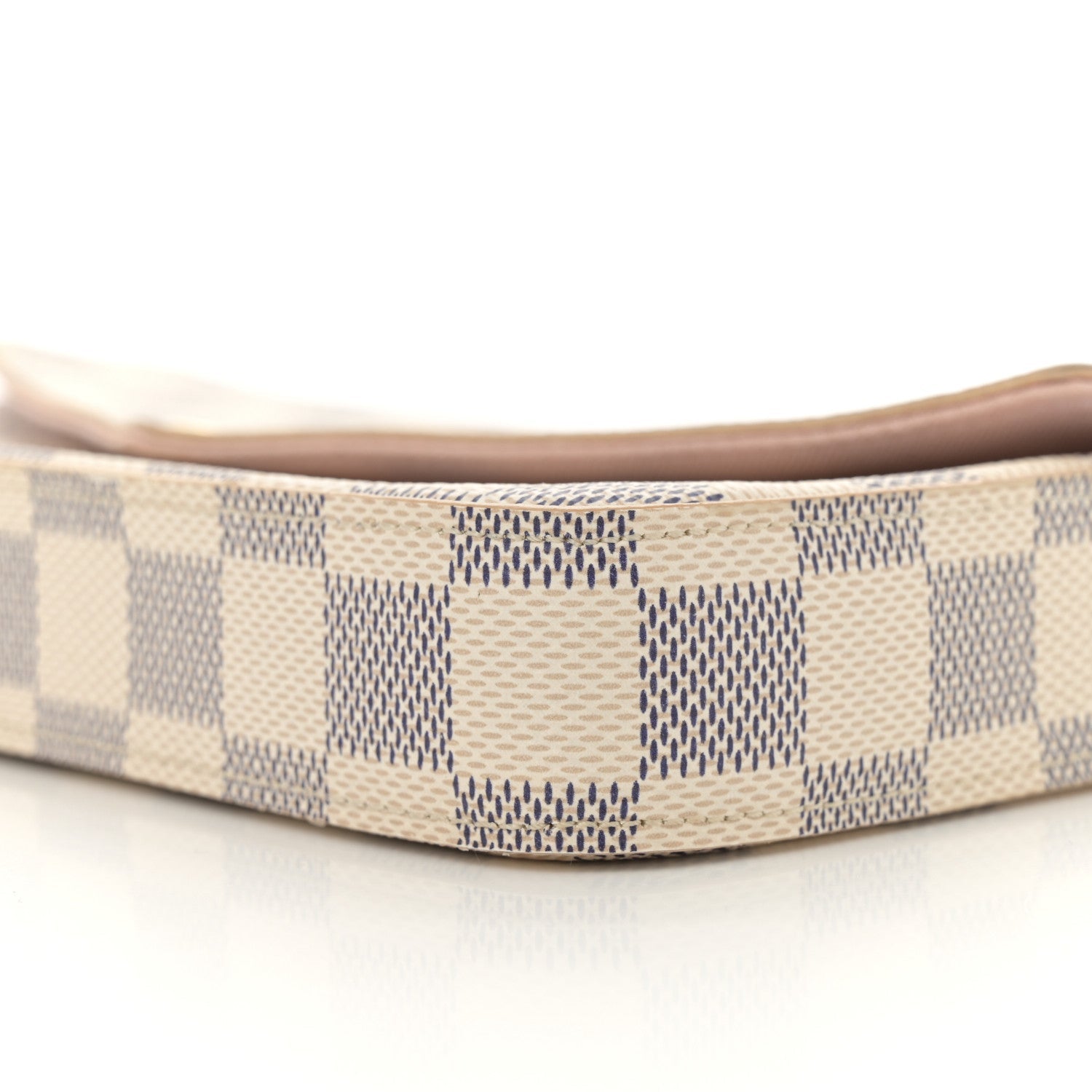 Damier Azur Pochette Felicie Chain Wallet Rose Ballerine