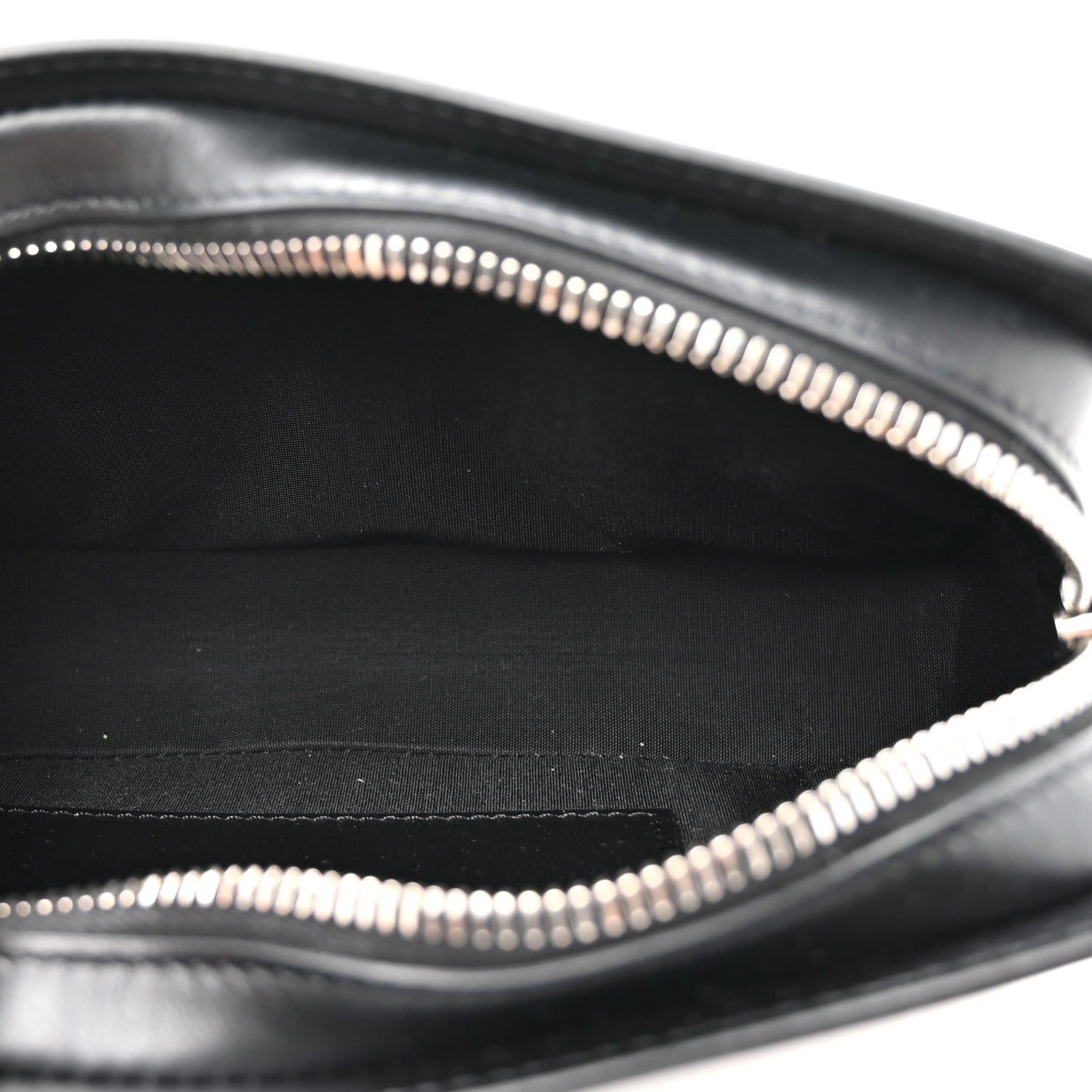 Calfskin Medium Zip Tie Clutch Black