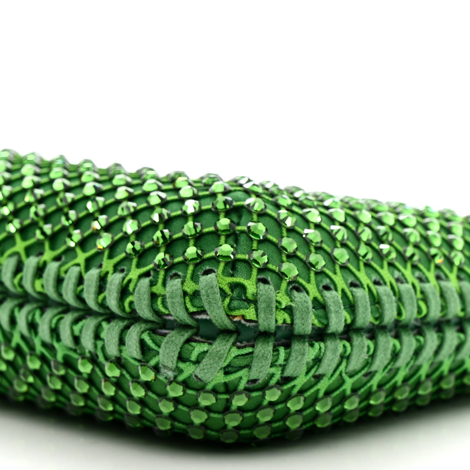 Mesh Crystal Mini Falabella Crossbody Bag Green