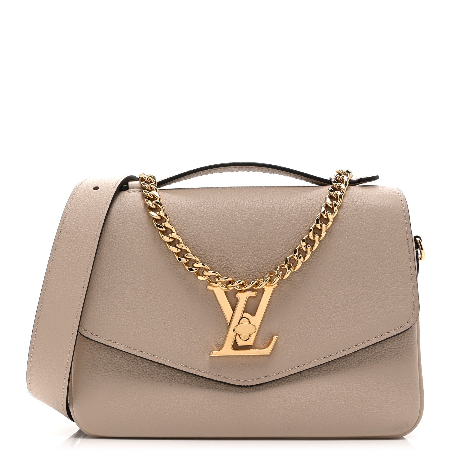 Grained Calfskin Lockme Oxford Greige