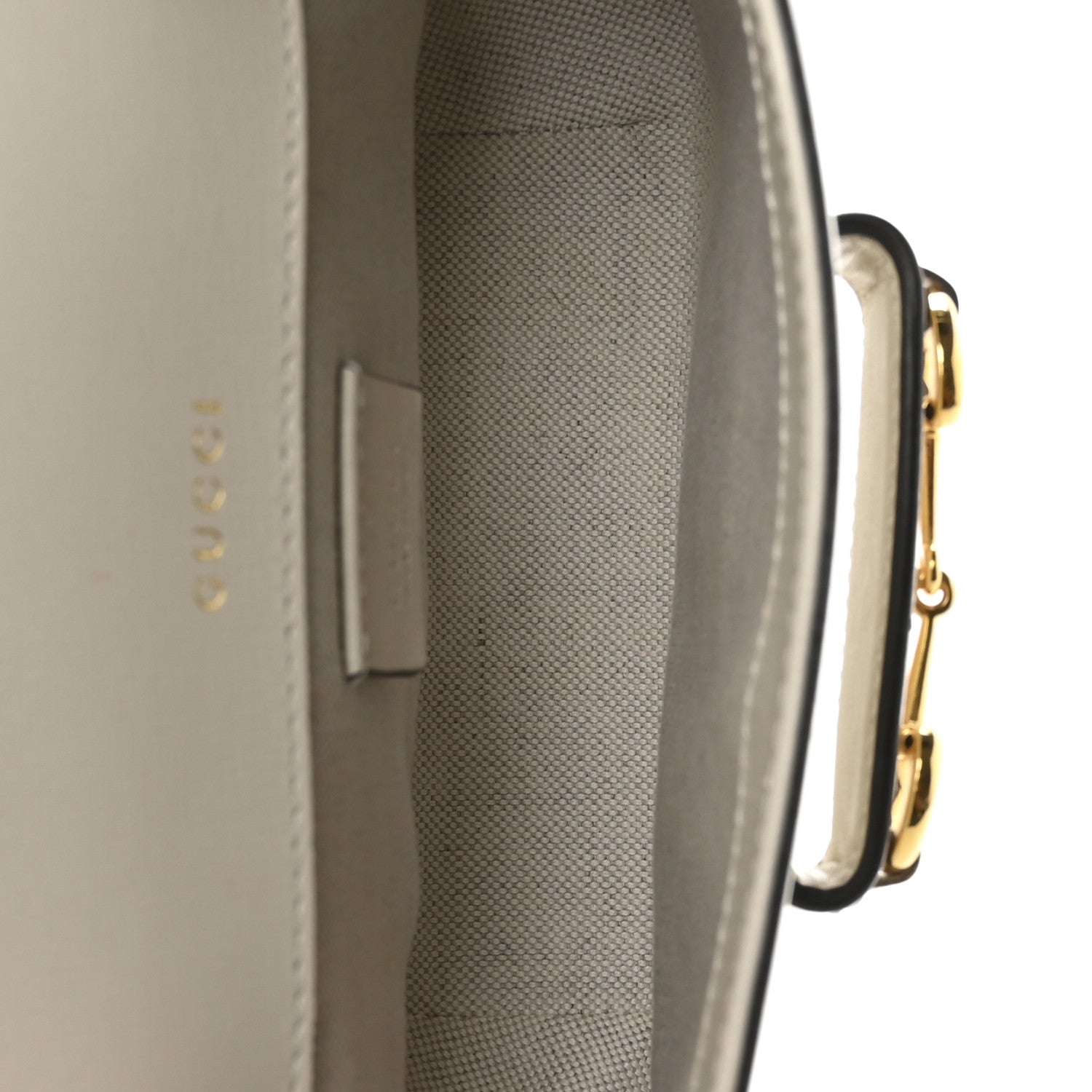 Azalea Calfskin Web Mini Horsebit 1955 Shoulder Bag Mystic White