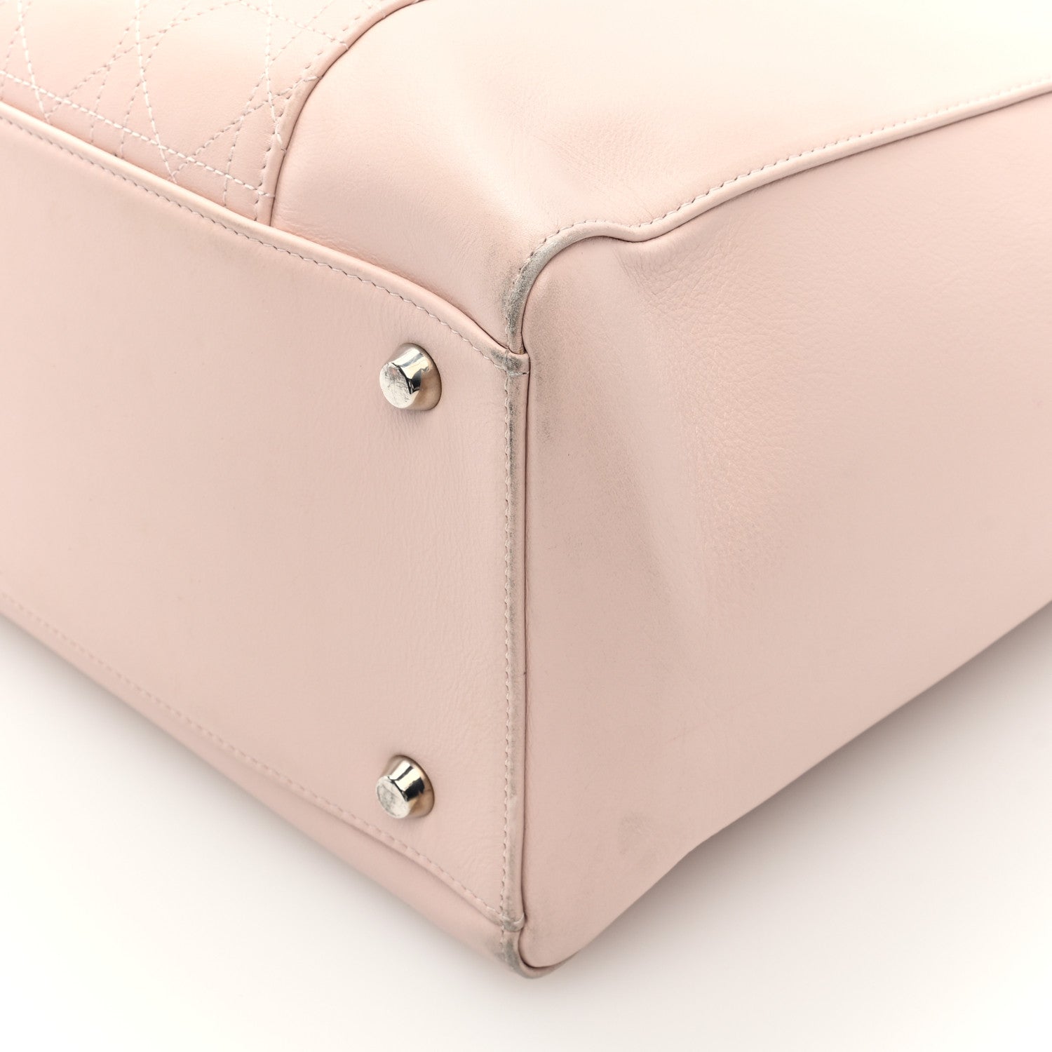 Calfskin Cannage Nappy Diaper Tote Pink