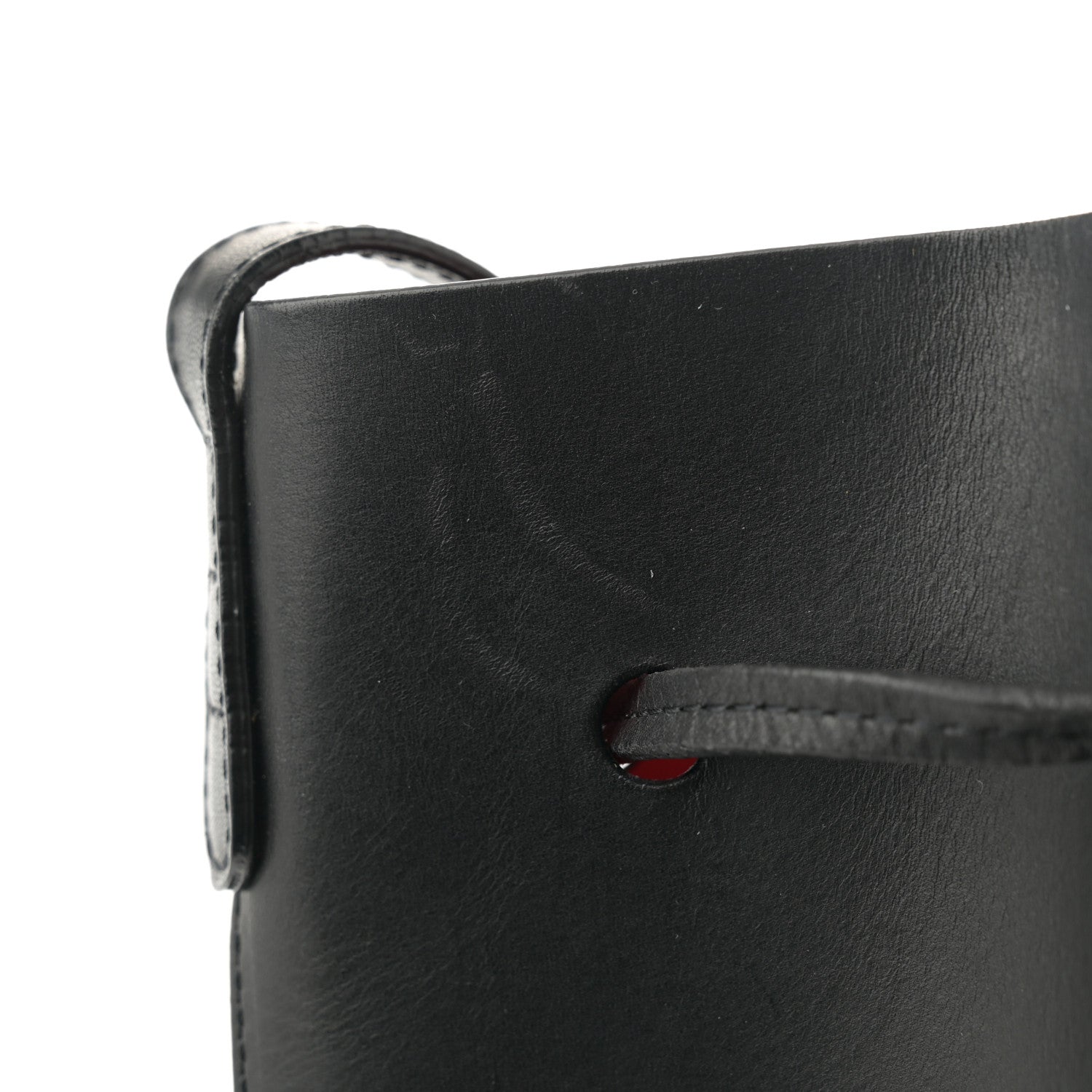 Vegetable Tanned Calfskin Bucket Bag Black Flamma