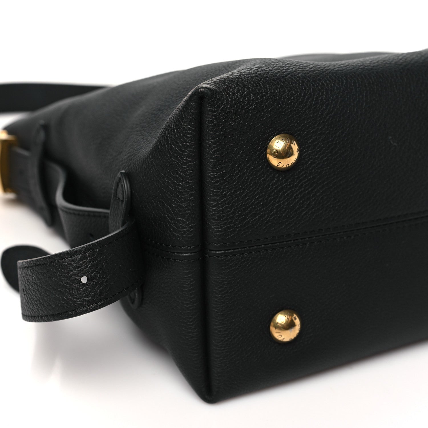 Grained Calfskin Low Key Hobo PM Black