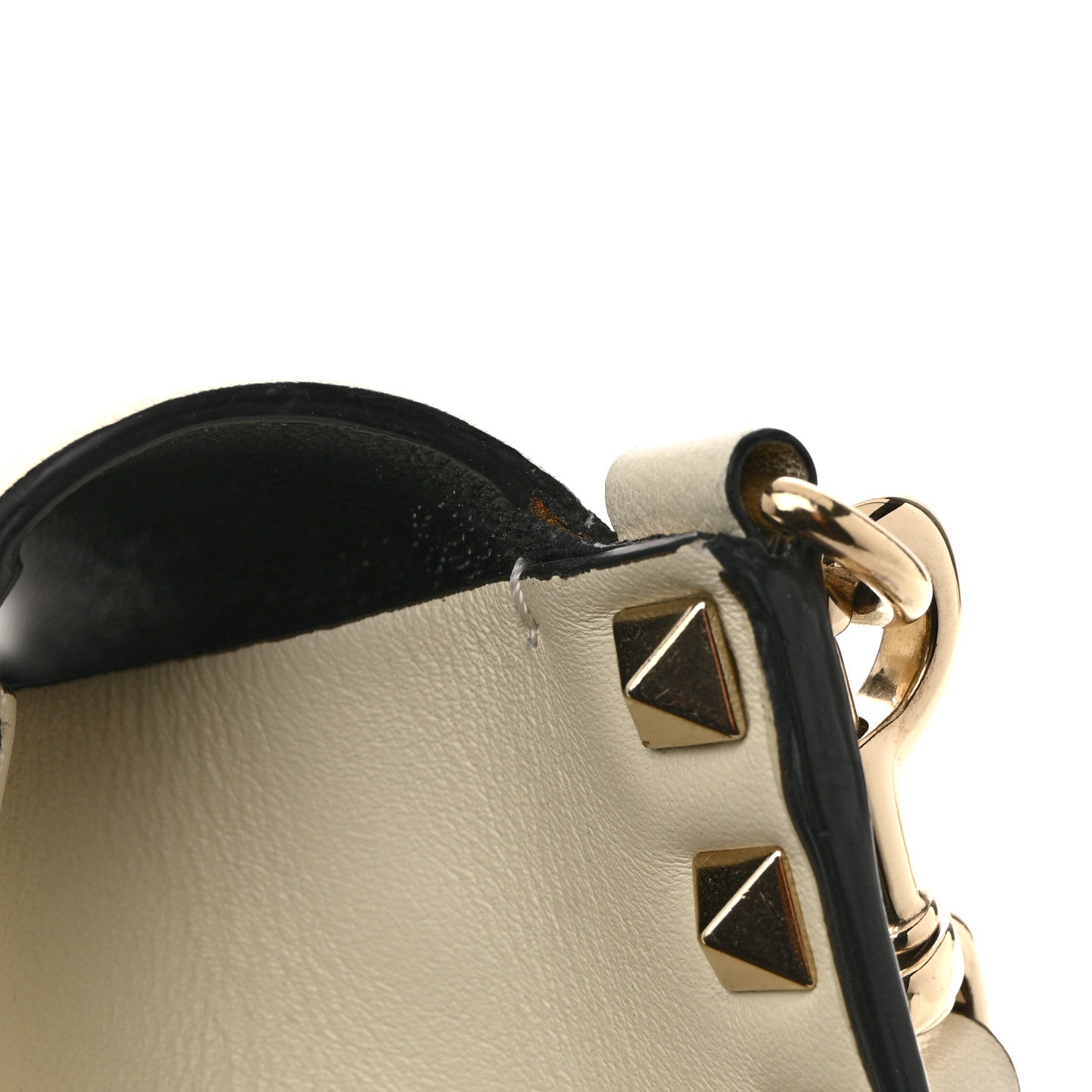 Vitello Small Rockstud Flap Crossbody Bag Light Ivory