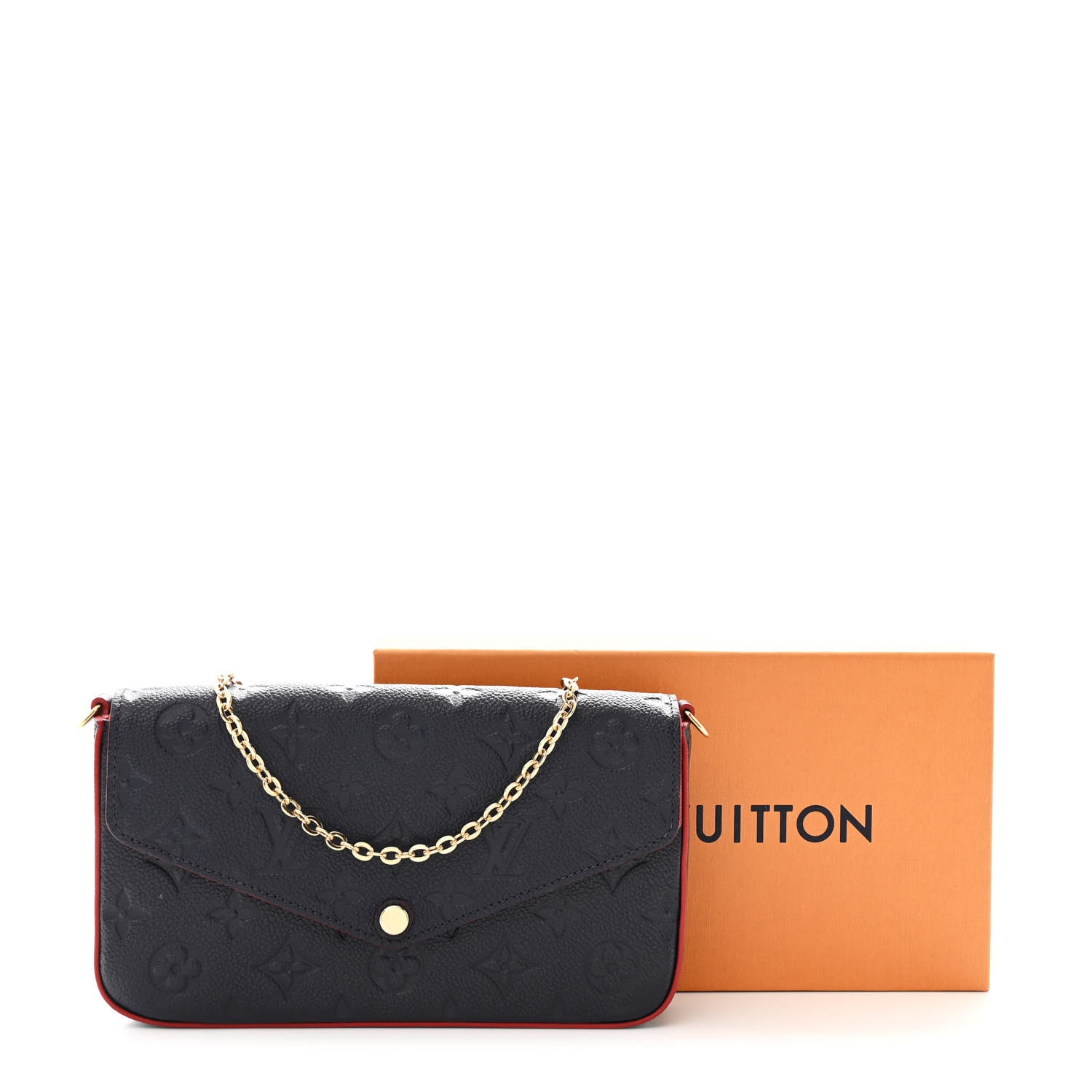 Empreinte Pochette Felicie Chain Wallet Marine Rouge