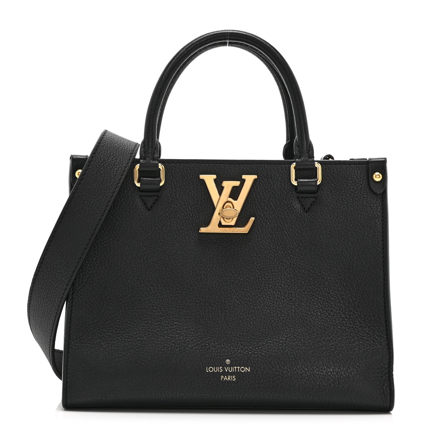 Calfskin Lock & Go Tote Black