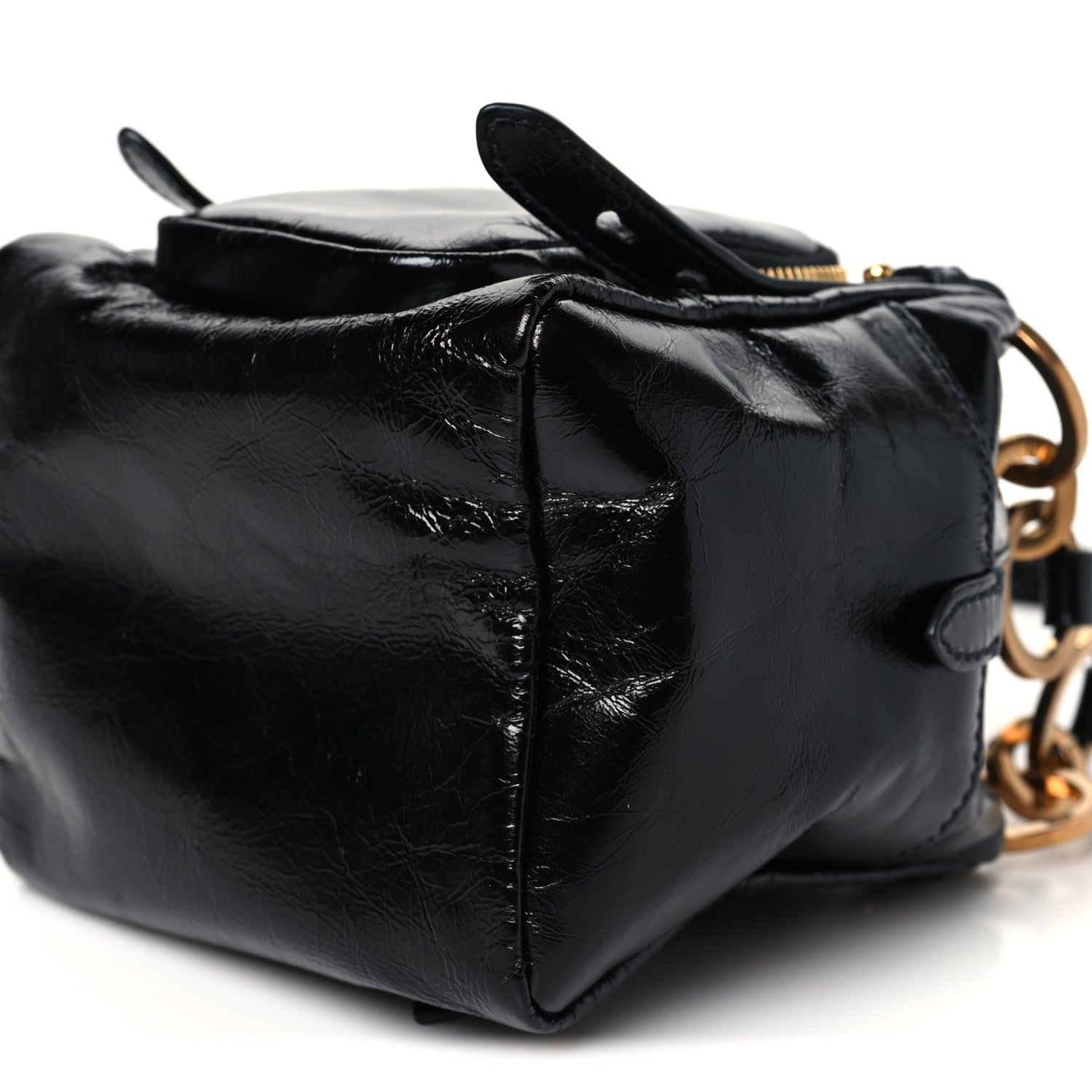 Soft Lux Calfskin Mini Dangle Top Handle Bag Black