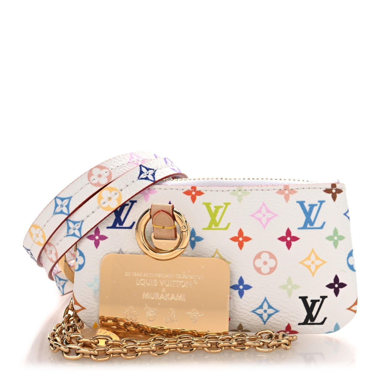 LV X TM Monogram Multicolor Phone Holder White