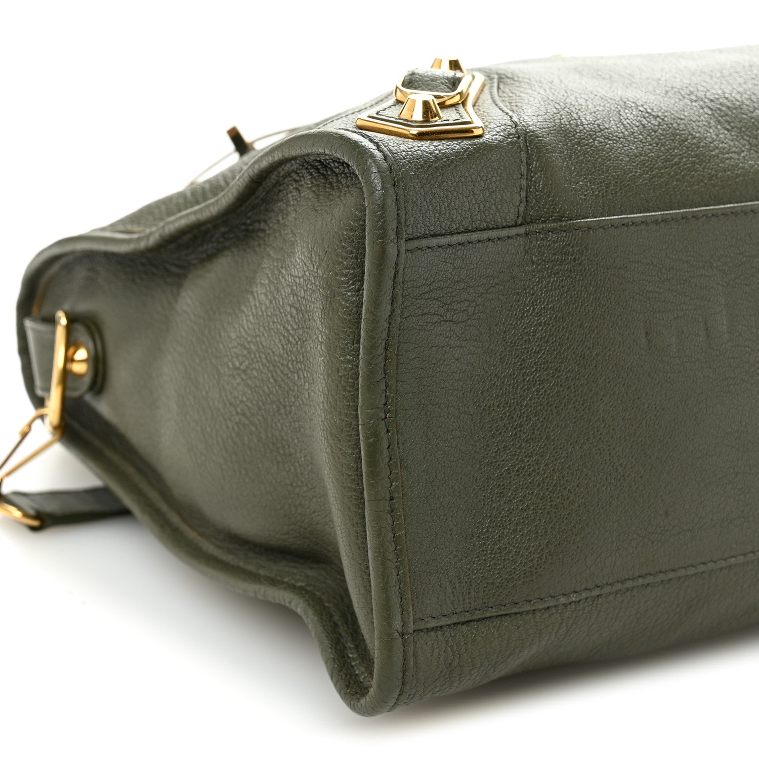 Chevre Gold Metallic Edge Hardware City Vert Lichen