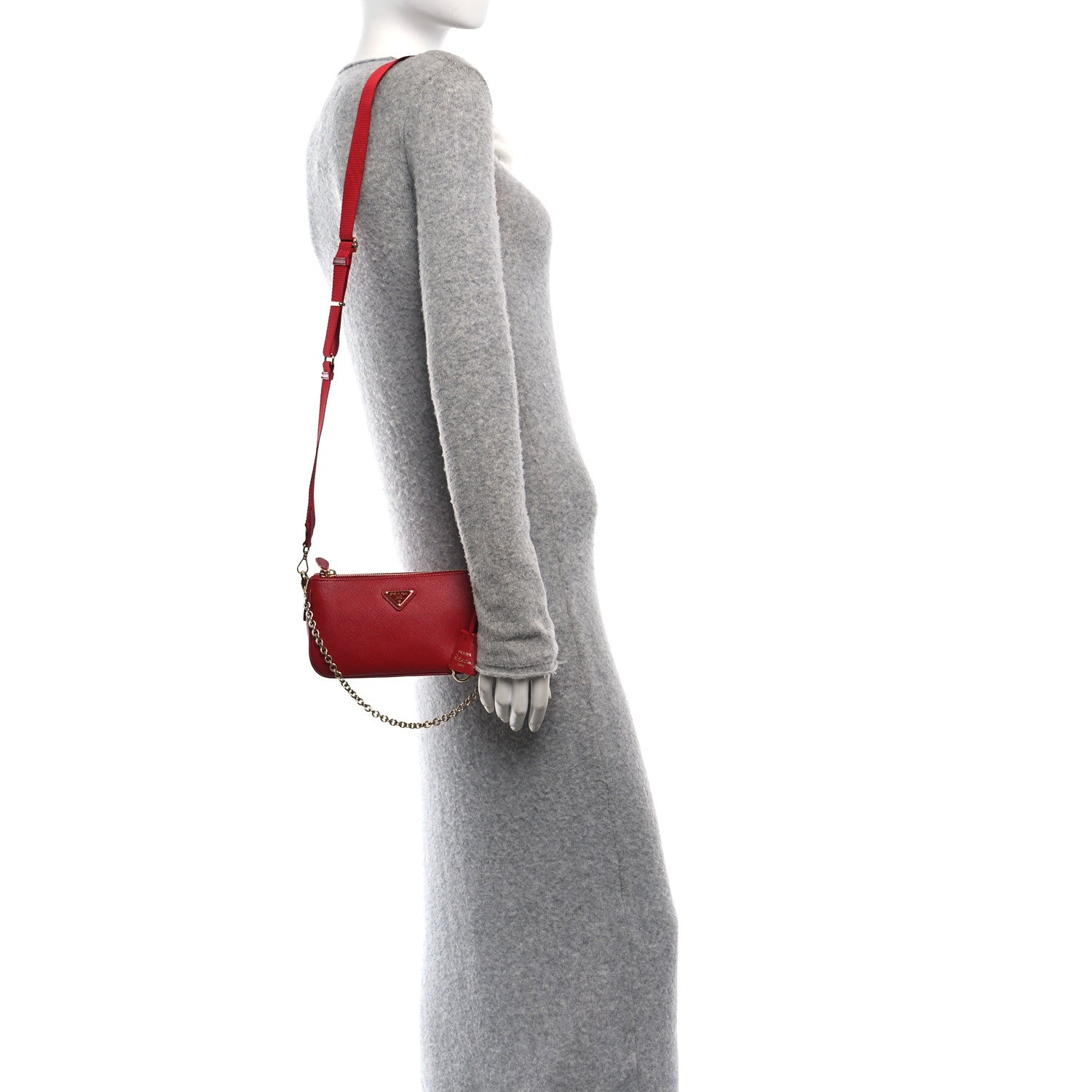 Saffiano Lux Re-Edition 2000 Shoulder Bag Fuoco