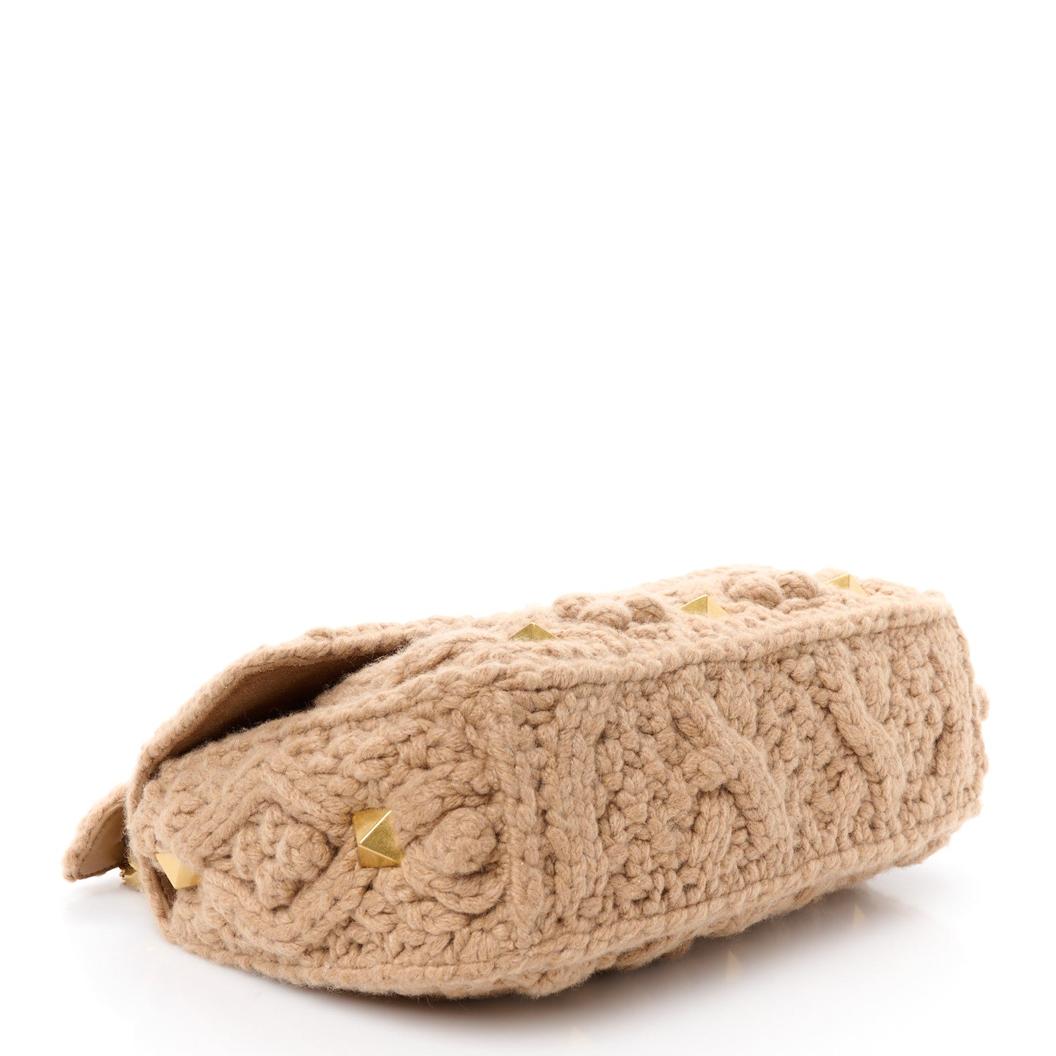 Cashmere Large Roman Stud Shoulder Bag Saddle Brown