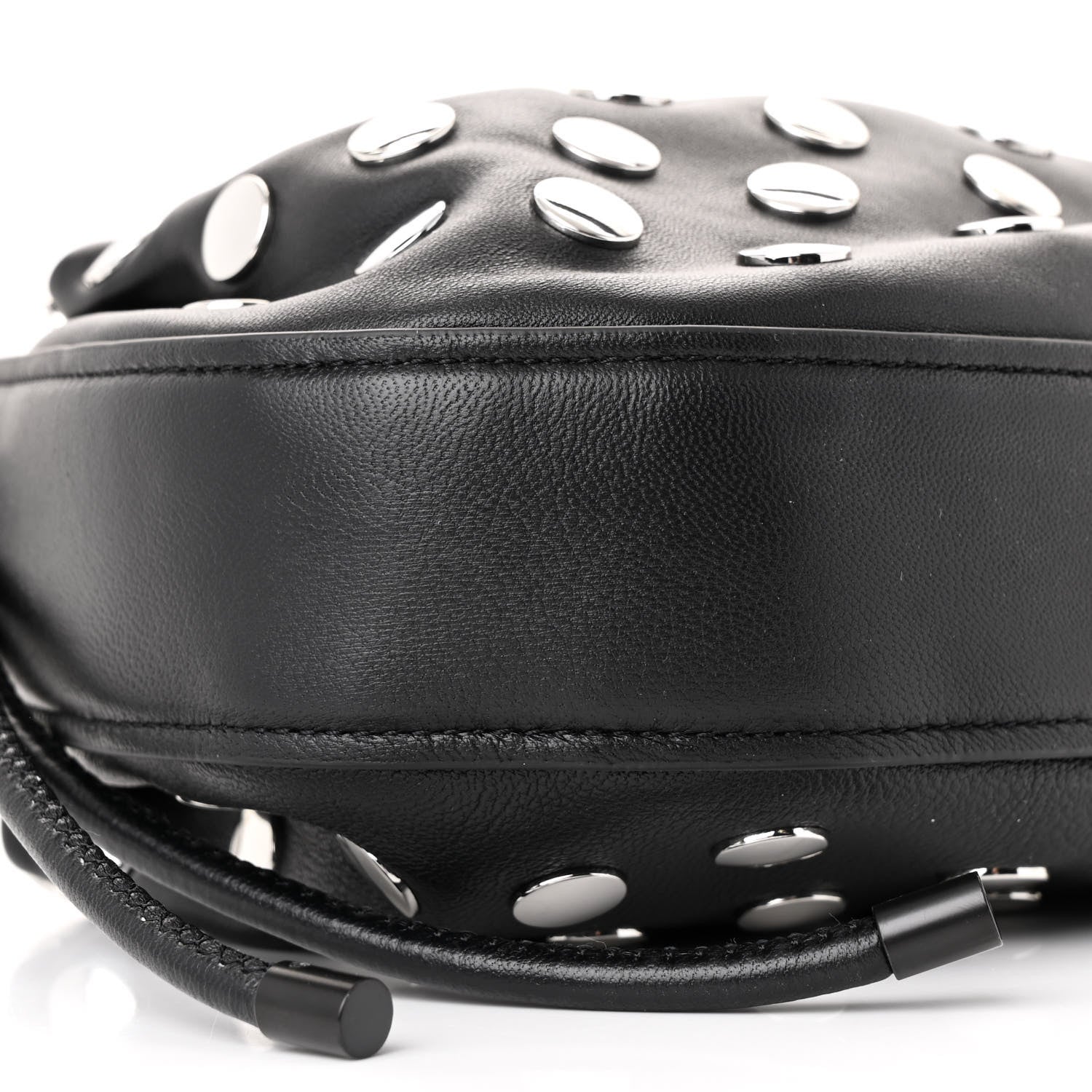 Sheepskin Studded Mini Origami Bag Black