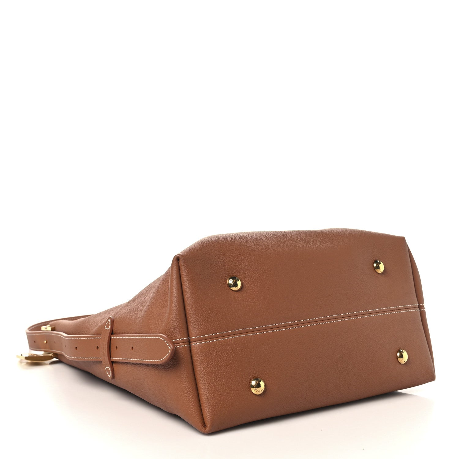 Grained Calfskin Low Key Hobo MM Cognac