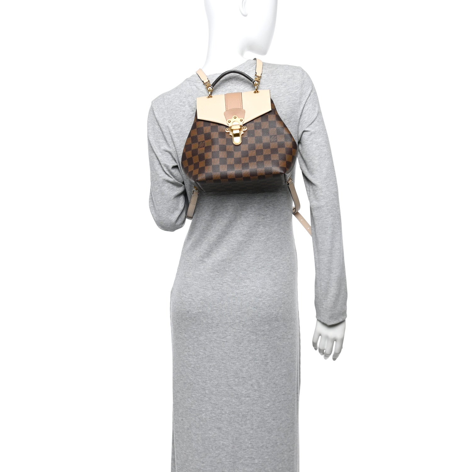 Damier Ebene Clapton Backpack Creme