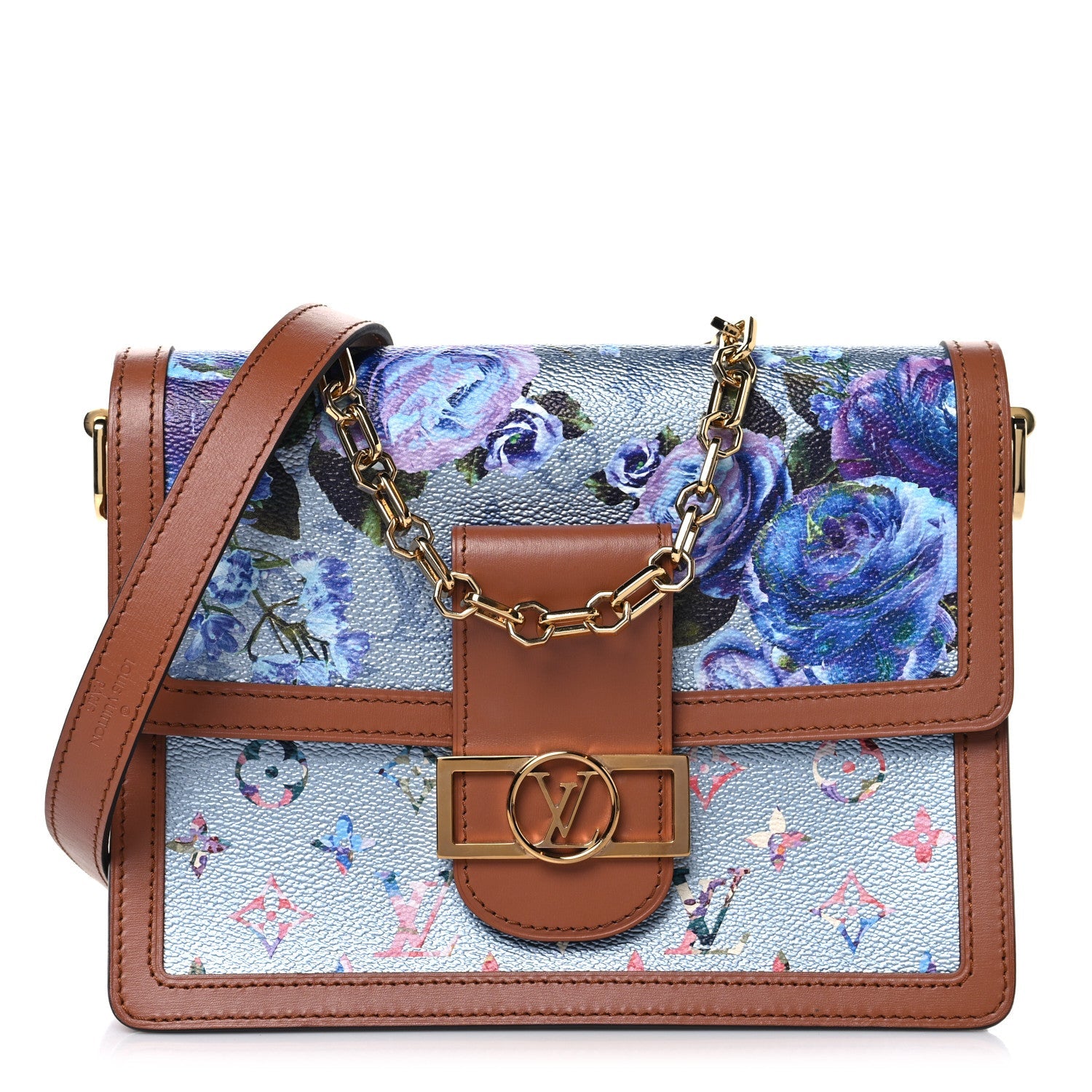 Metallic Monogram LV Garden Dauphine MM Blue