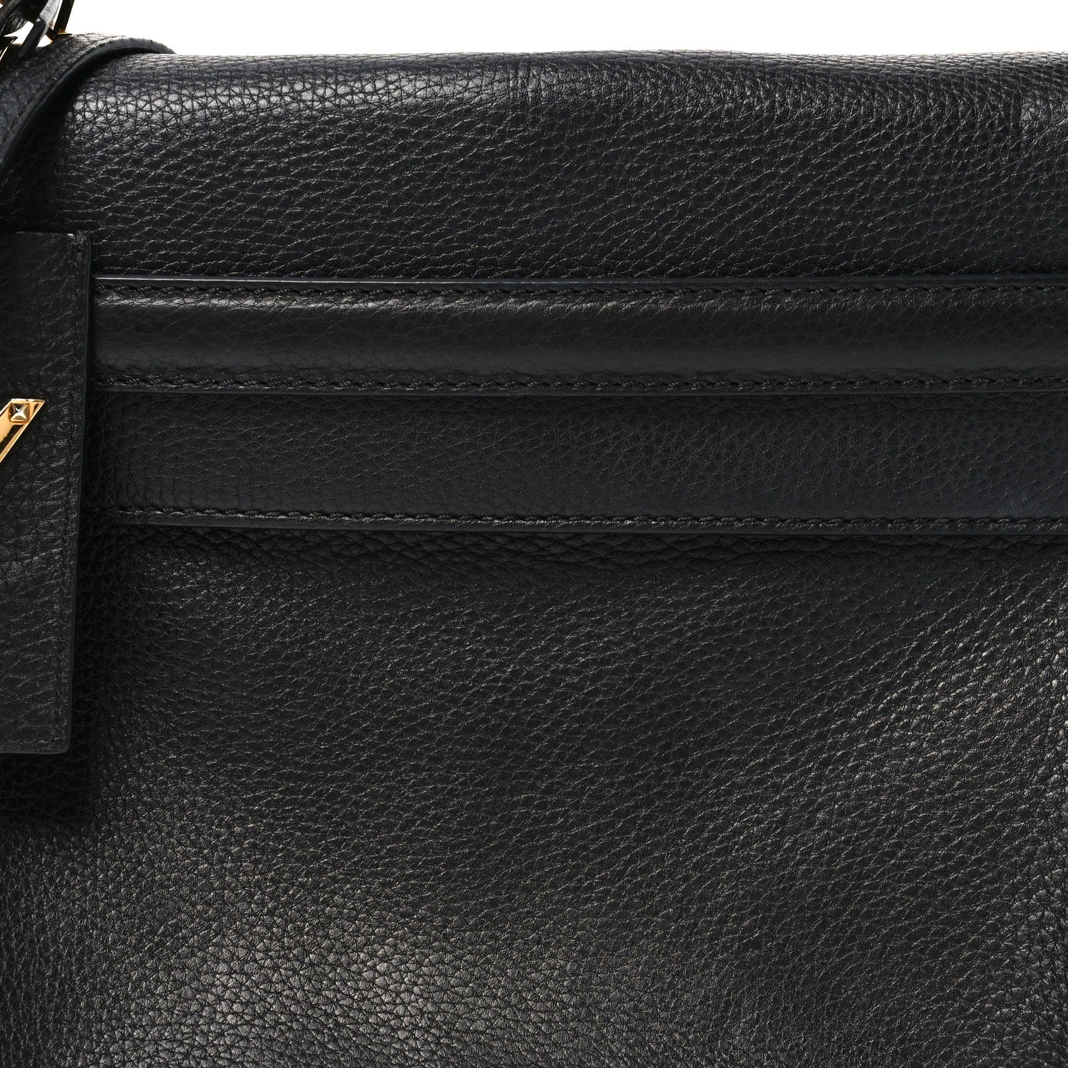 Pebbled Calfskin Medium My Rockstud Frame Bag Black