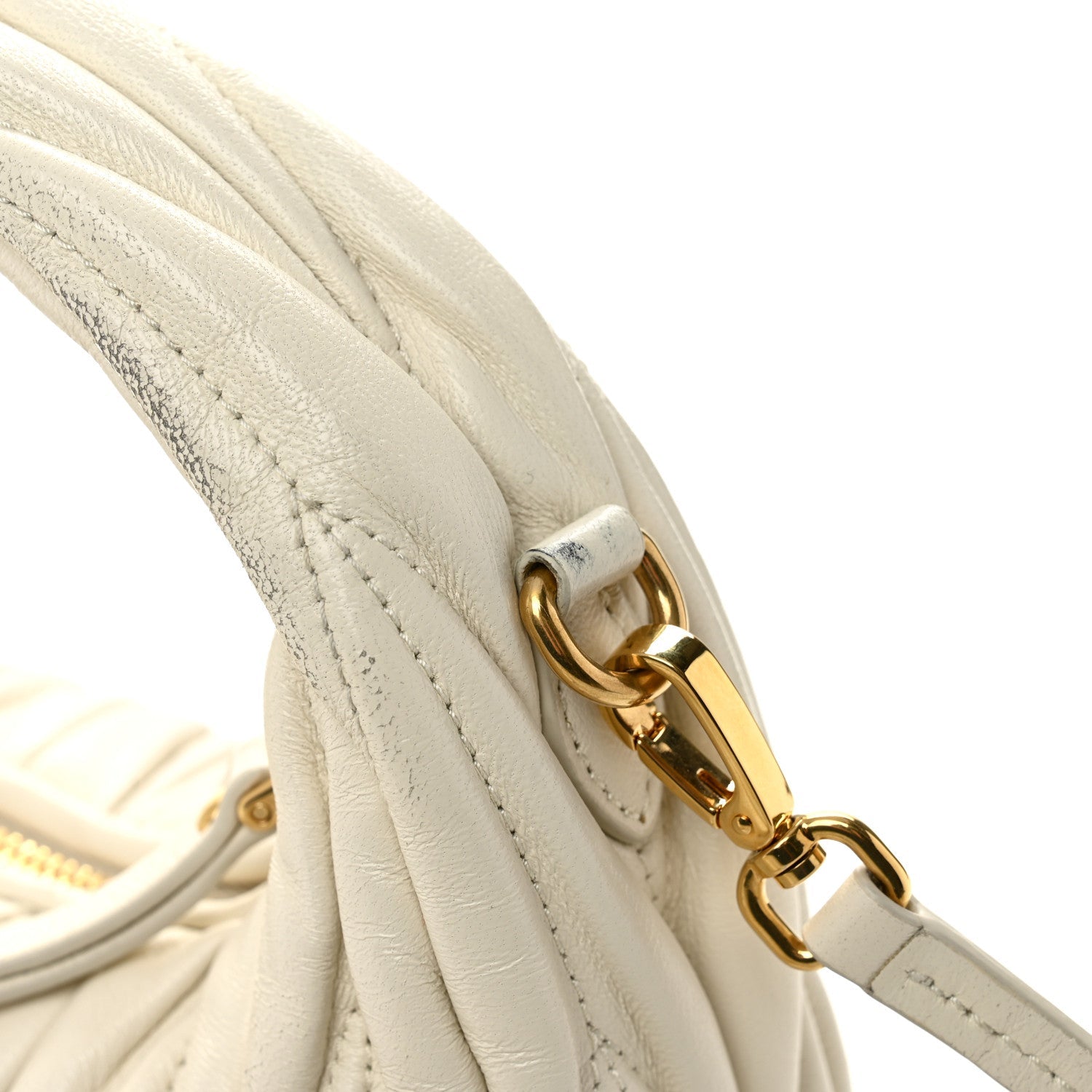 Nappa Matelasse Mini Wander Hobo White