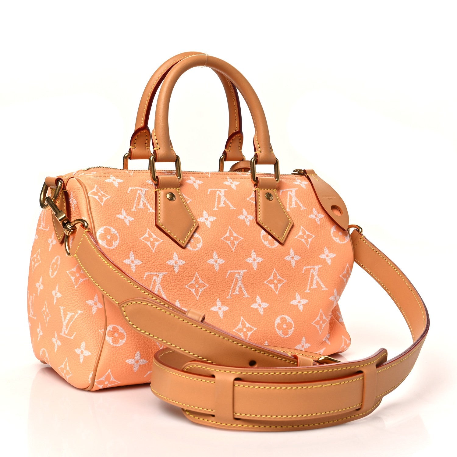 Calfskin Monogram Speedy P9 Bandouliere 25 Summer Peach