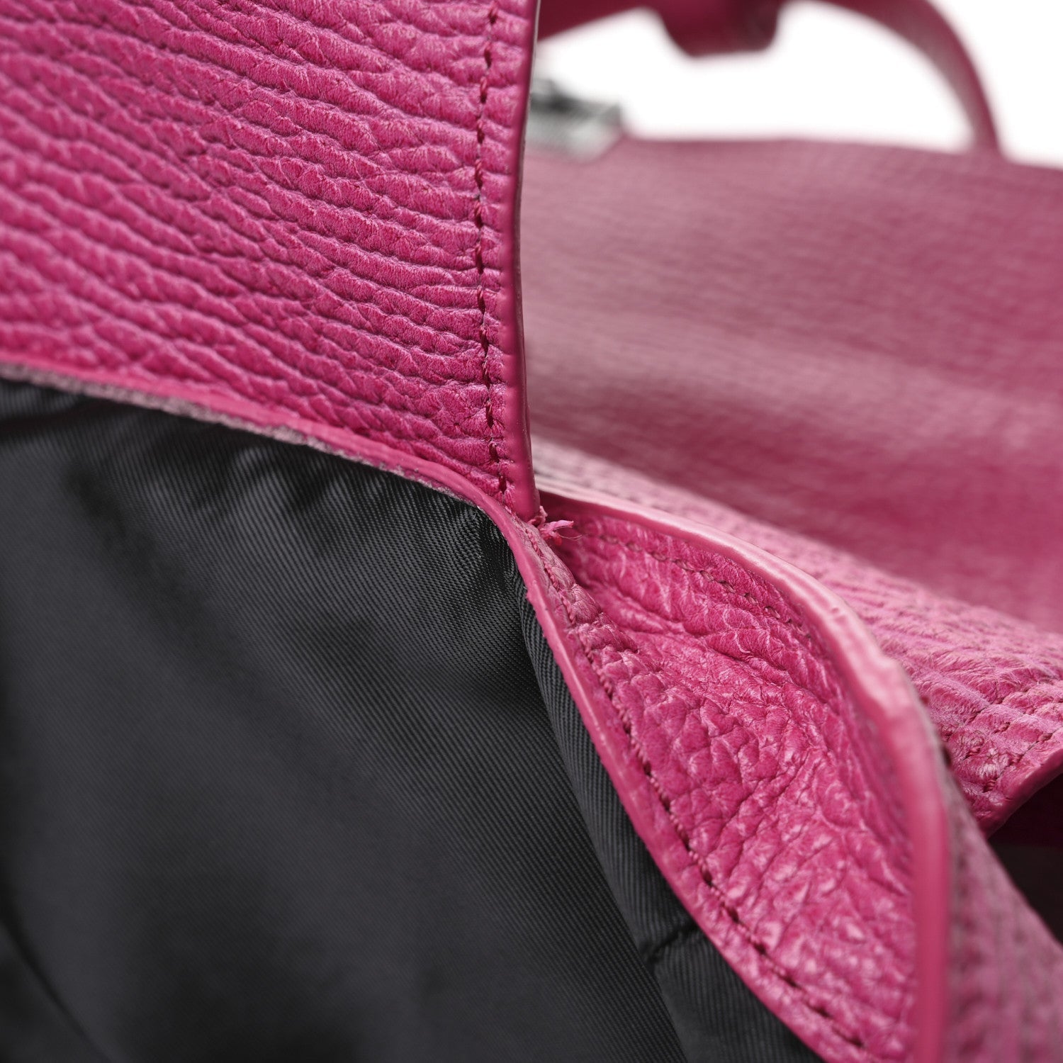 Textured Calfskin Large Pashli Satchel Bright Fuchsia