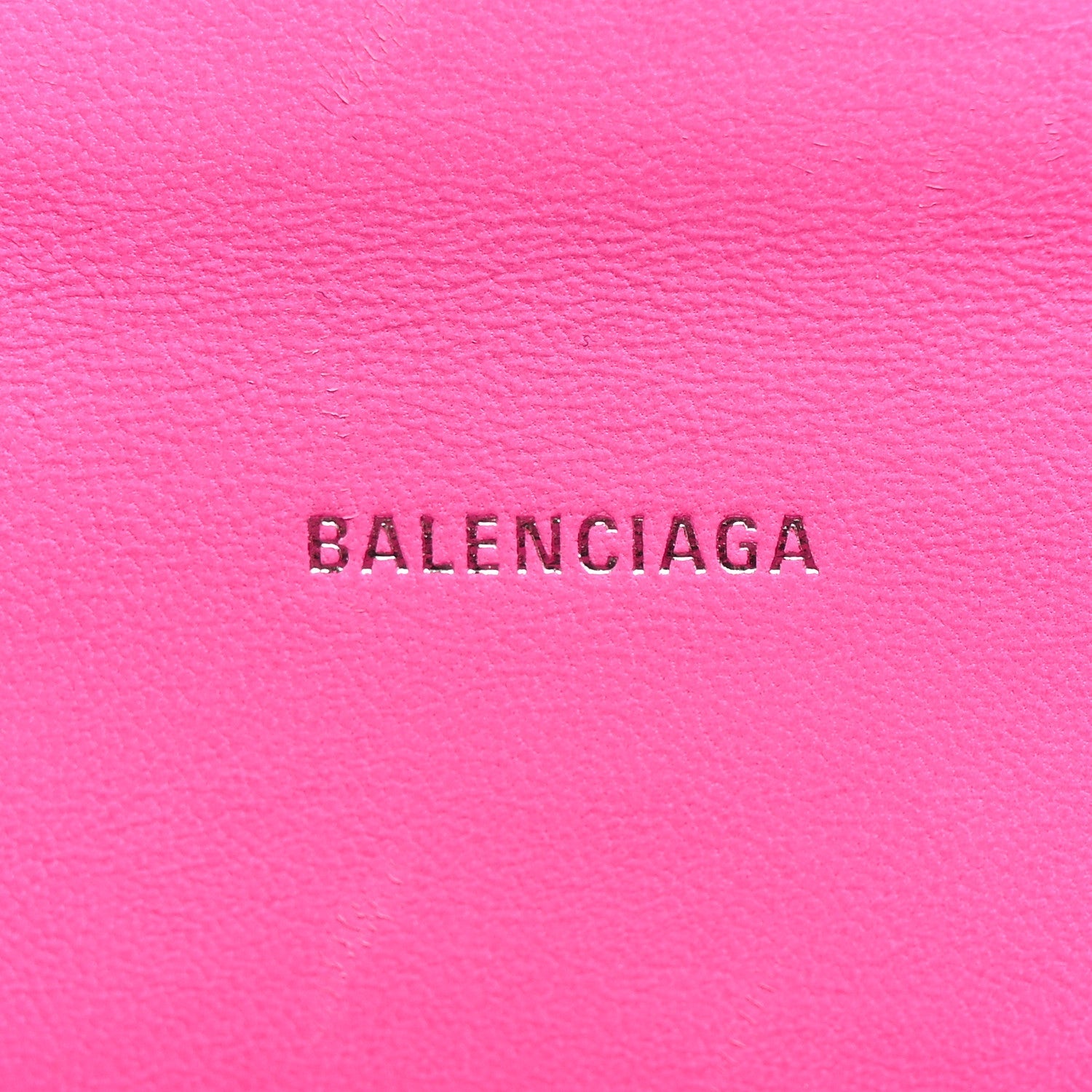 Shiny Calfskin Crocodile Embossed Hourglass Top Handle Bag XS Neon Pink