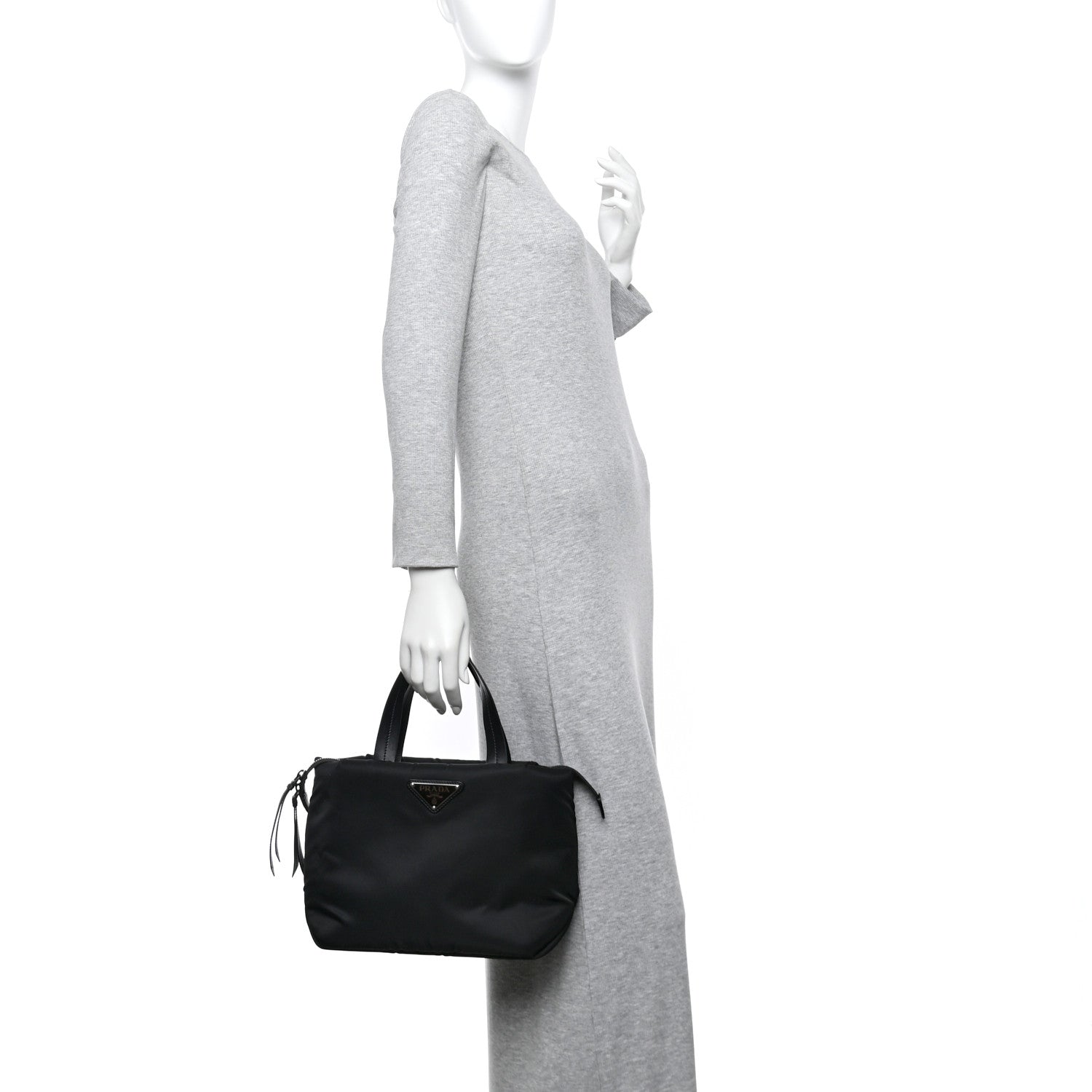 Tessuto Nylon Soft Padded Small Shopping Tote Black