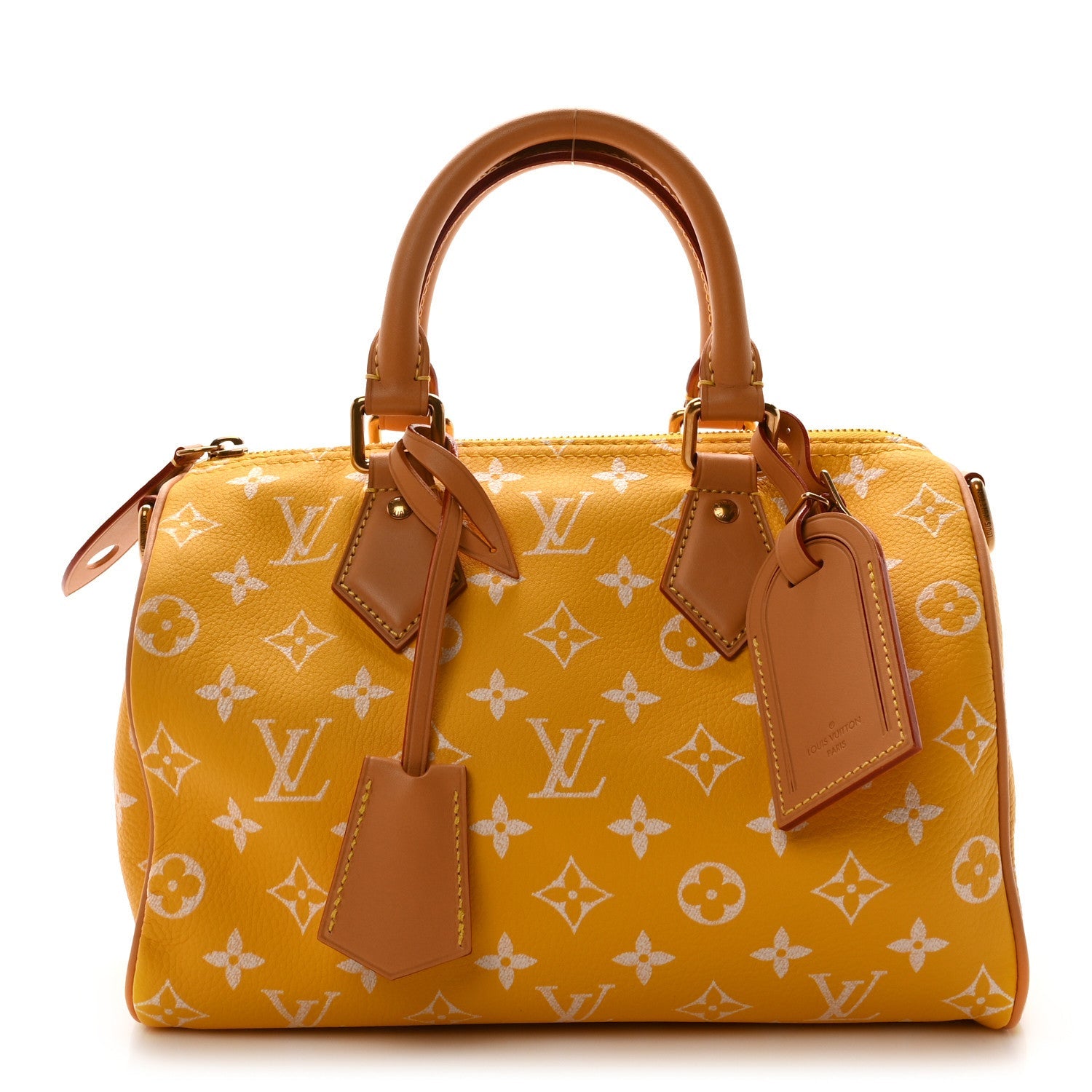 Calfskin Monogram Speedy P9 Bandouliere 25 Jaune Mat