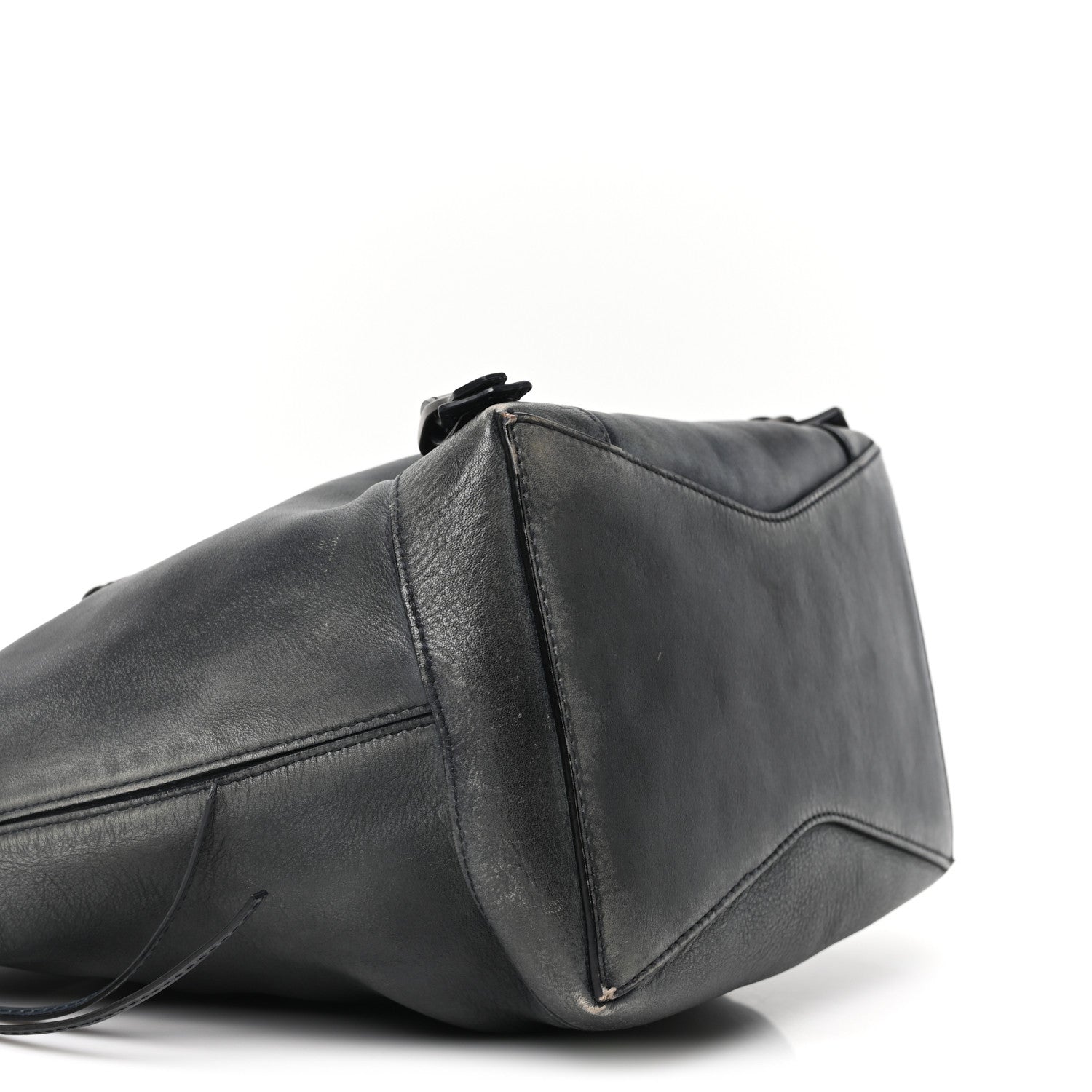 Used Calfskin Silver Hardware Small Neo Classic City Navy