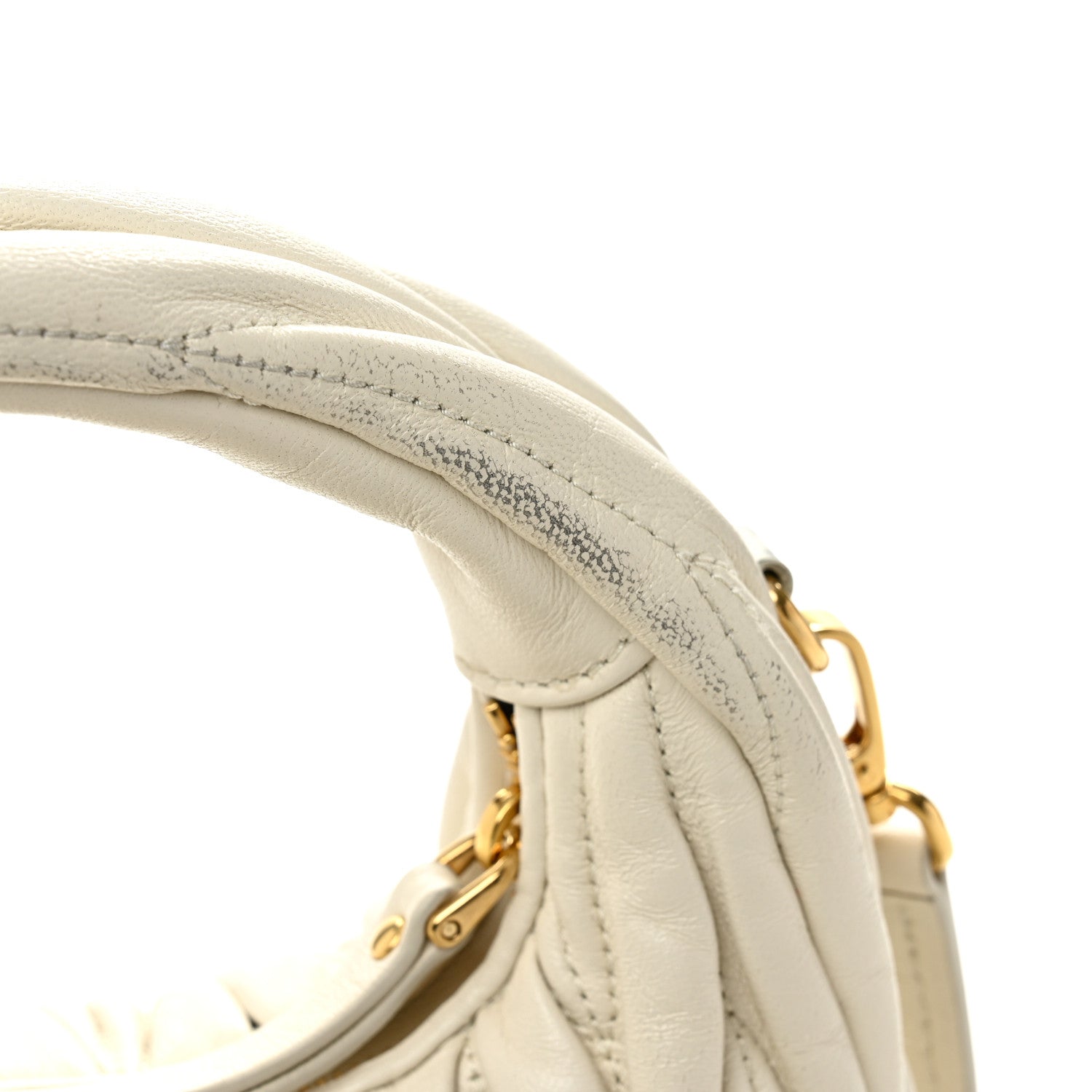 Nappa Matelasse Mini Wander Hobo White