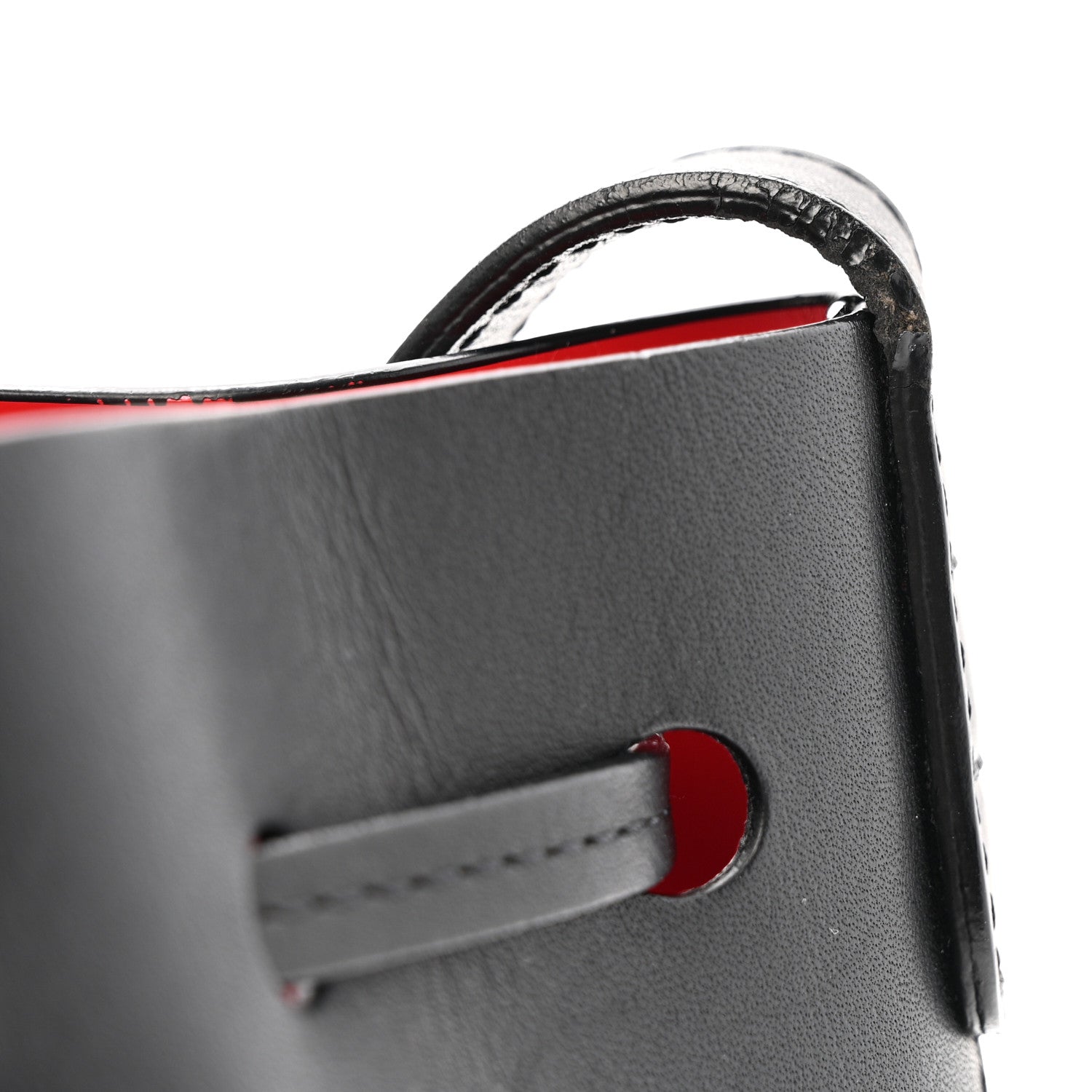 Vegetable Tanned Calfskin Mini Mini Bucket Bag Black Flamma