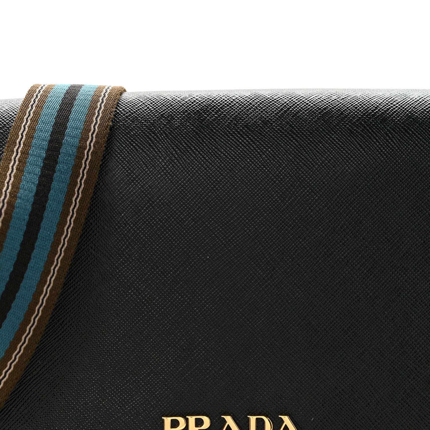 Saffiano Flap Crossbody Black