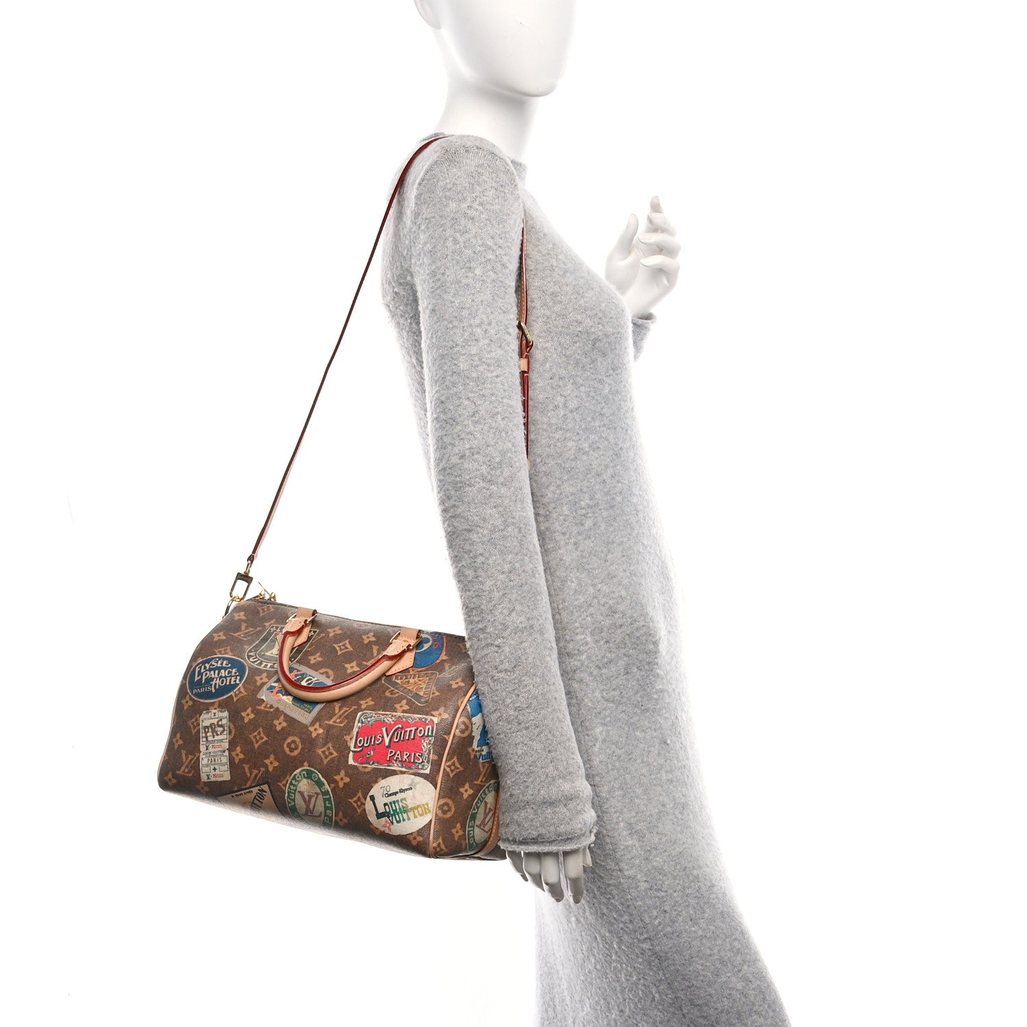 Monogram Hotel Labels Speedy Bandouliere 30