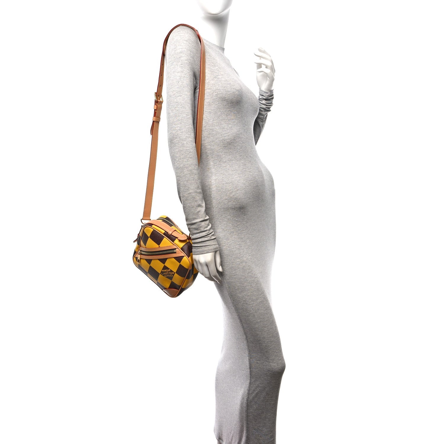 Damier Pop Chess Messenger Jaune Mat