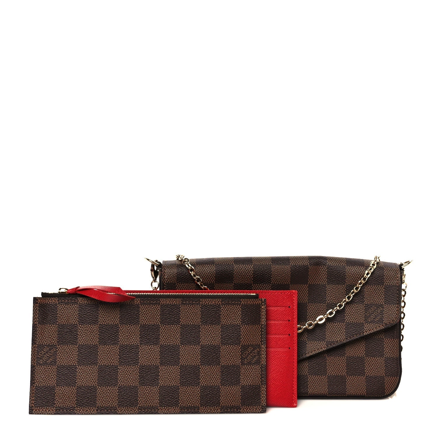 Damier Ebene Pochette Felicie Chain Wallet
