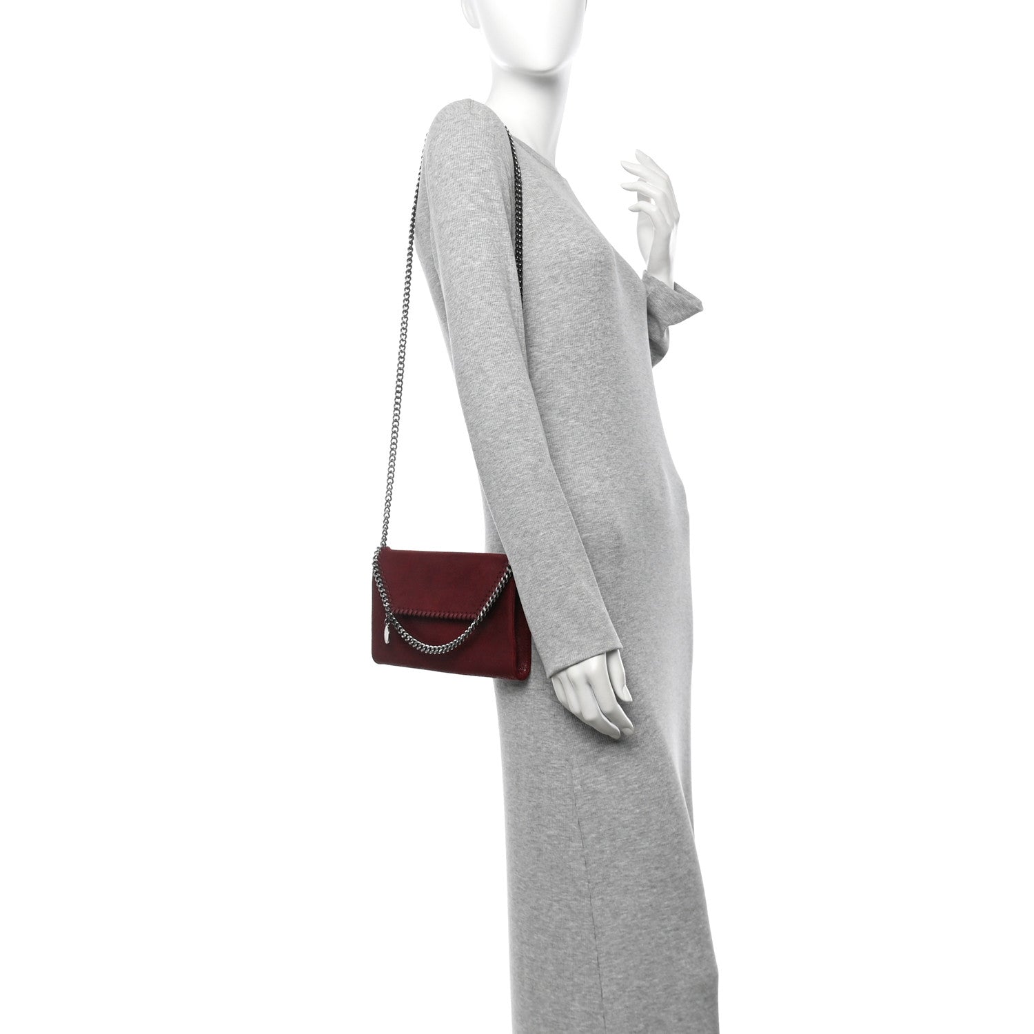 Shaggy Deer Mini Falabella Crossbody Bag Burgundy