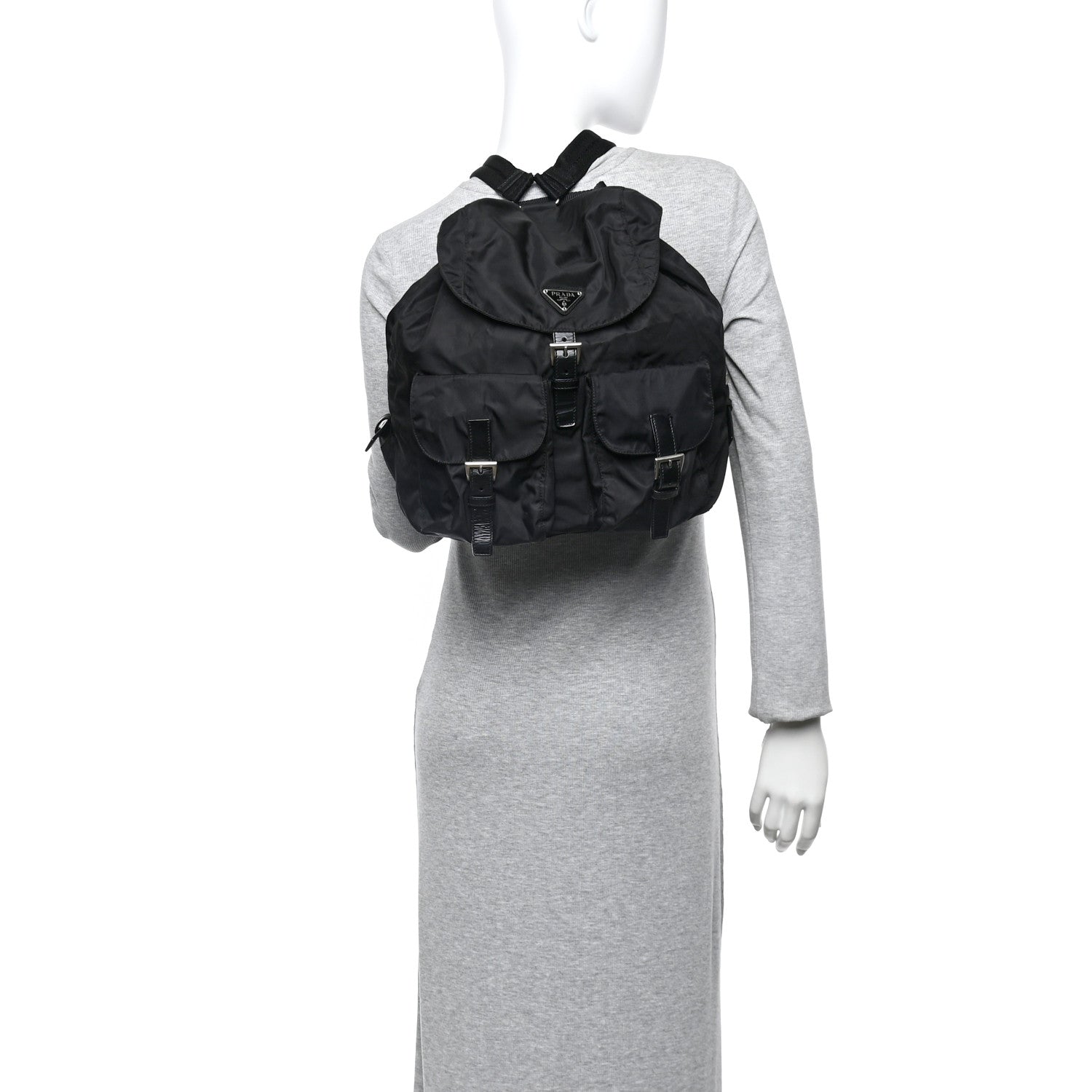 Nylon Vela Medium Backpack Black